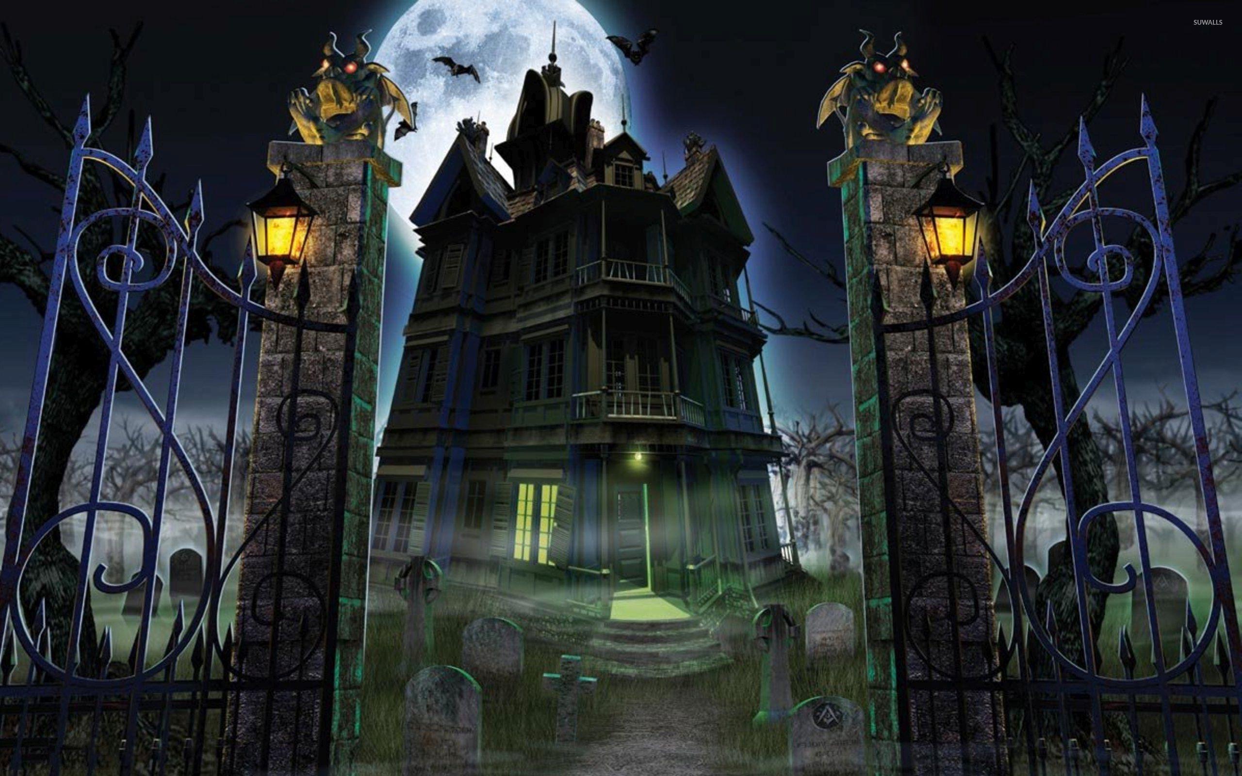 Open gates to the haunted mansion wallpaper wallpaper