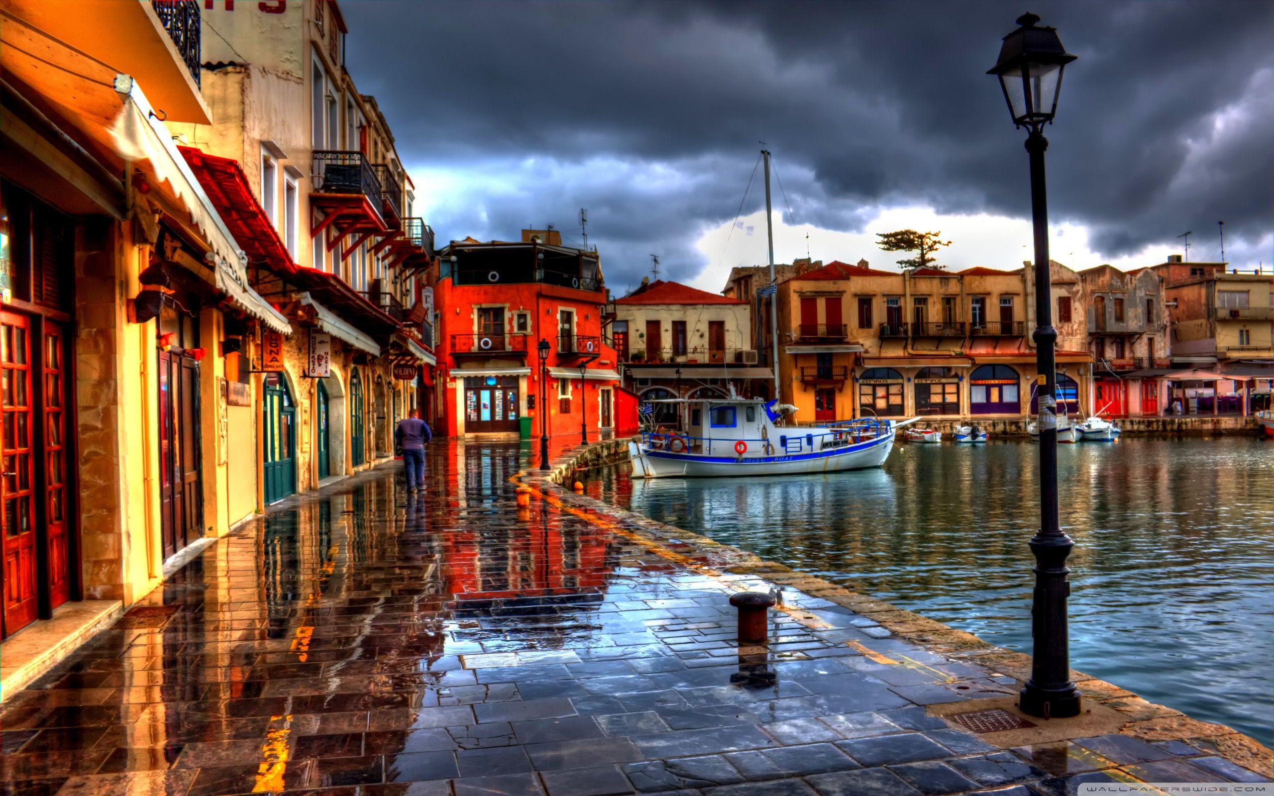 Old town, Pier, Boat wallpaper and image, picture