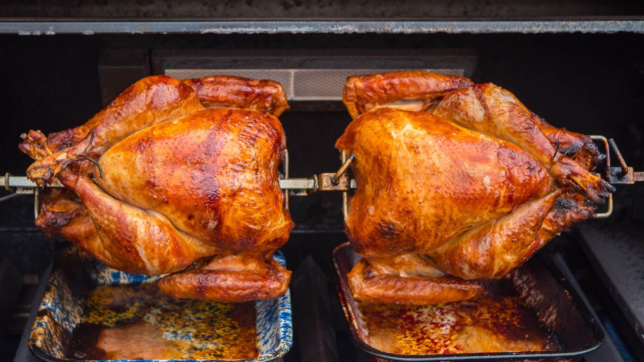 Two Rotisserie Turkeys on One Spit? Madness!