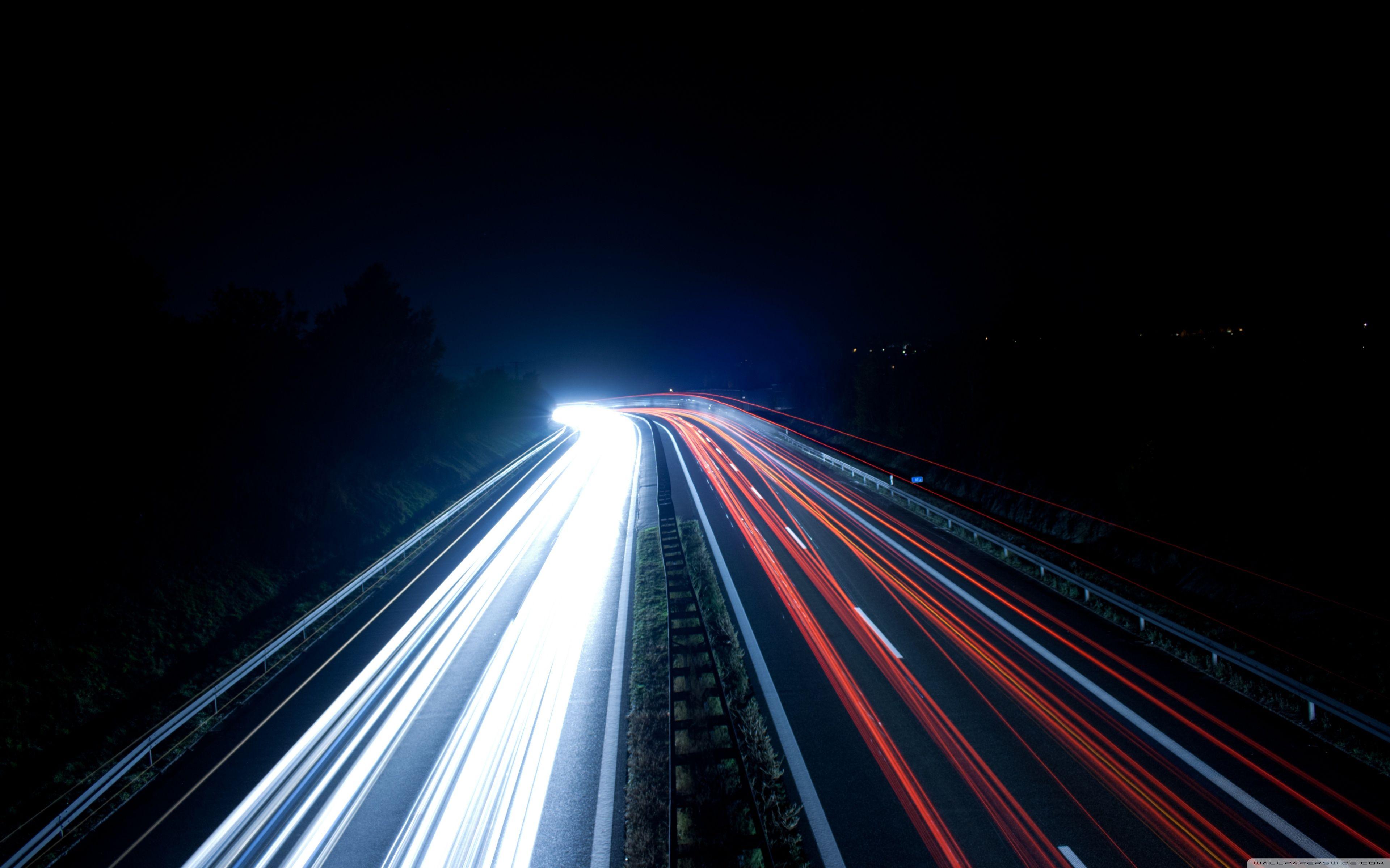 Highway Light Trails At Night ❤ 4K HD Desktop Wallpaper for 4K