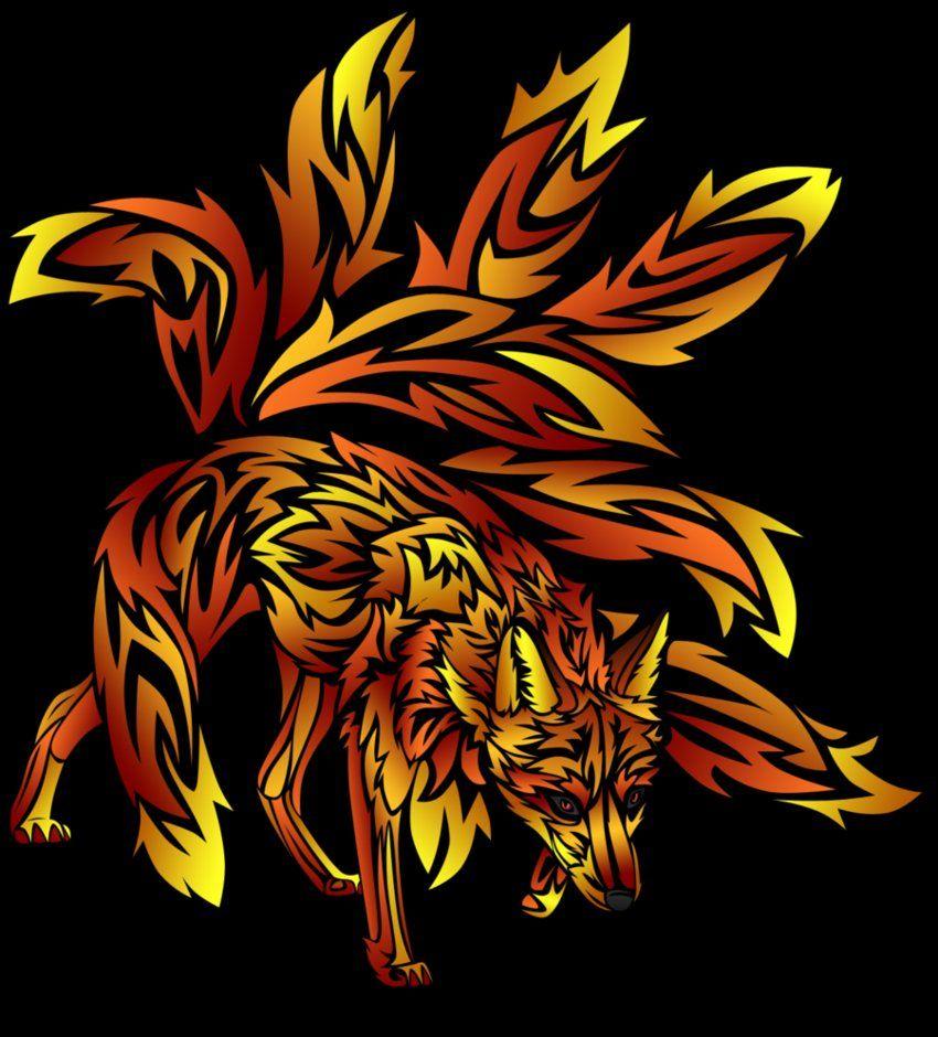 nine tailed fox tattoos design ideas picture, image