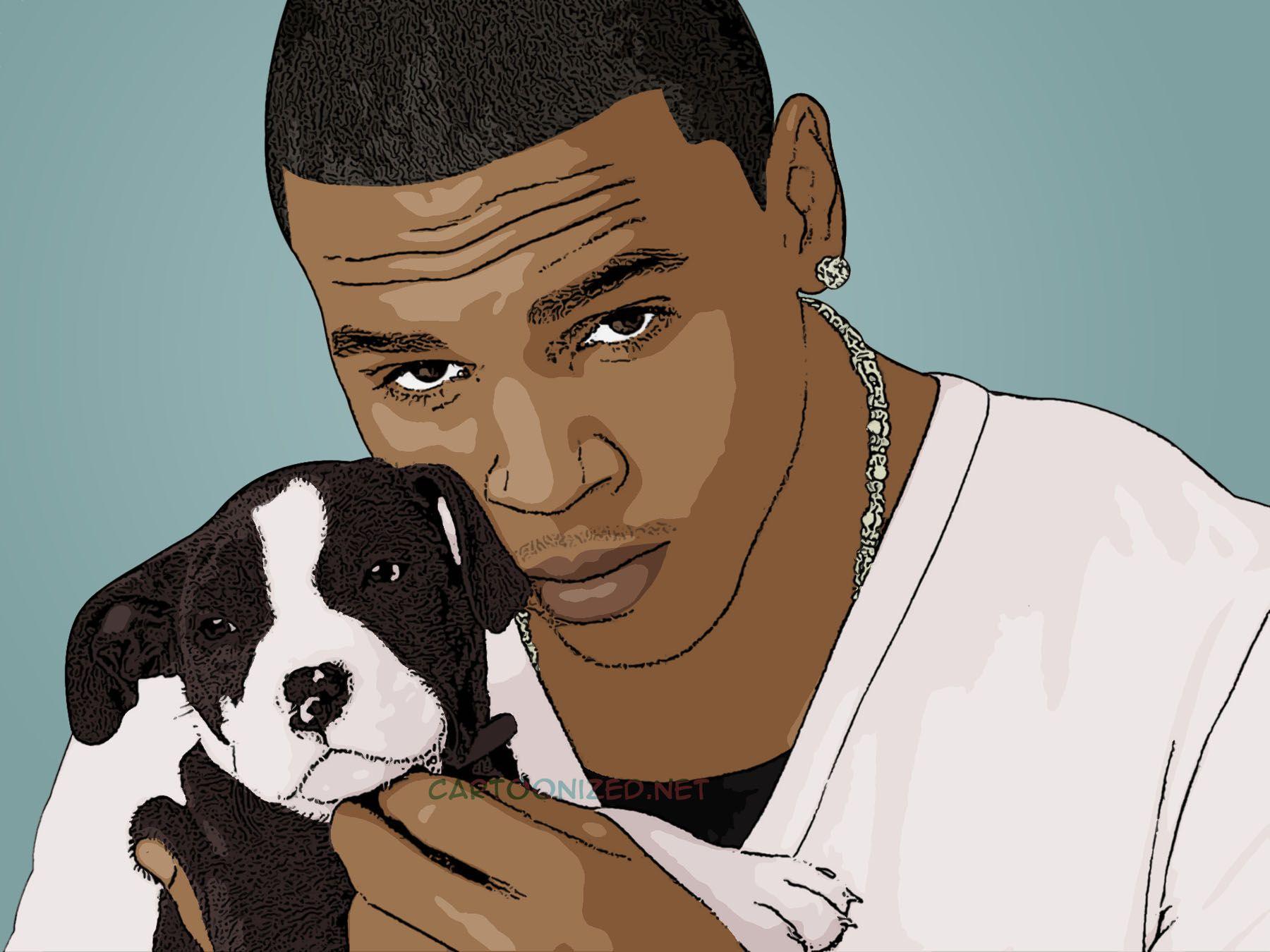 Photo Cartoon of Chris Brown