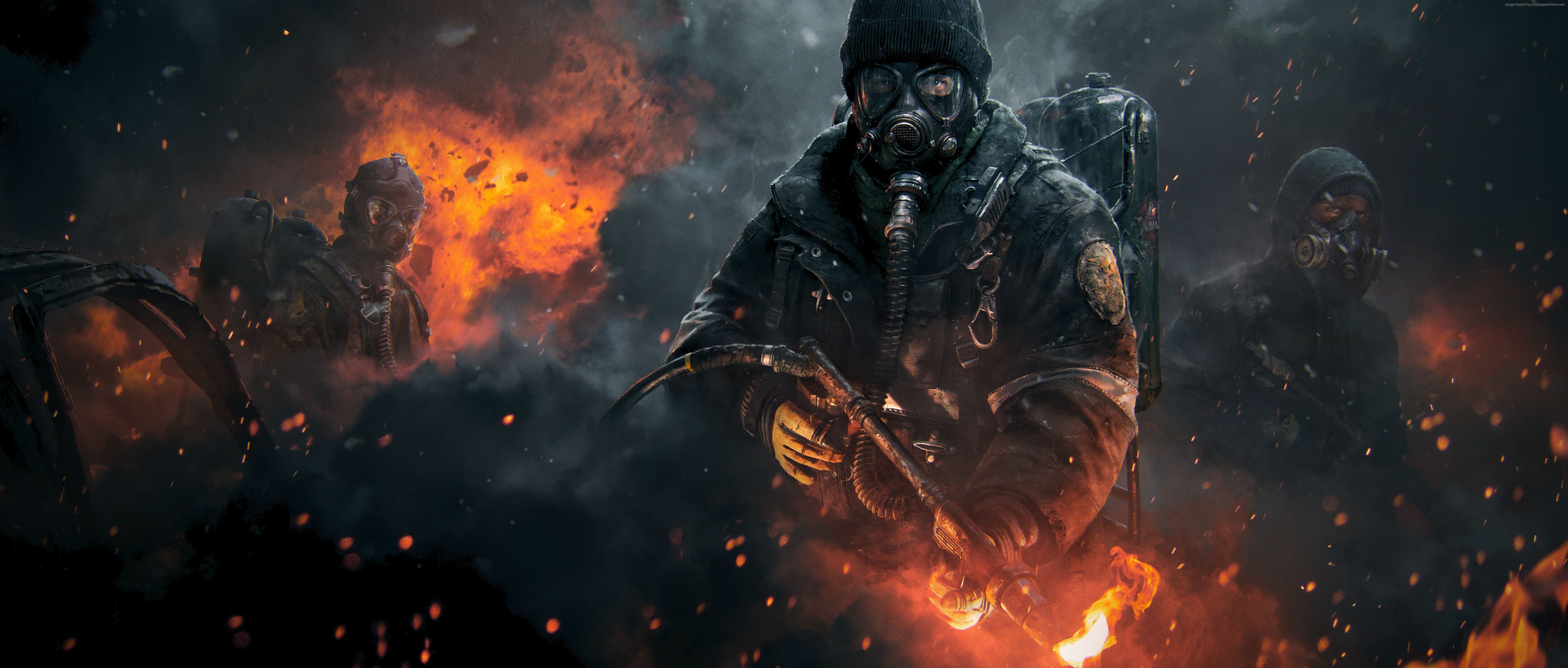 Wallpapers The Division, Tom Clancy's, flamethrower, apocalypse, PS4