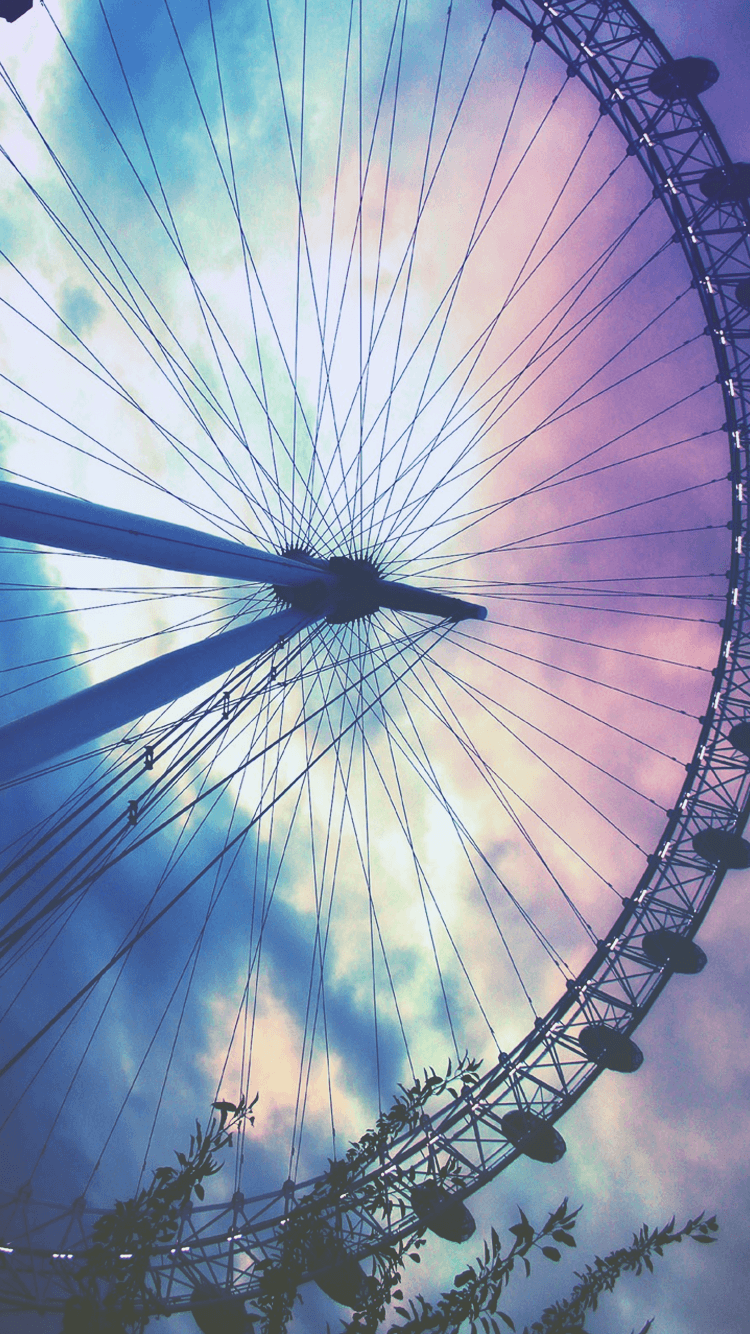 Ferris Wheel Pastel Sky iPhone 6 Wallpaper .click for more free
