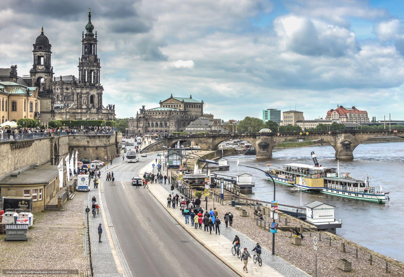 Download wallpaper Dresden City, Elbe River, Germany free desktop