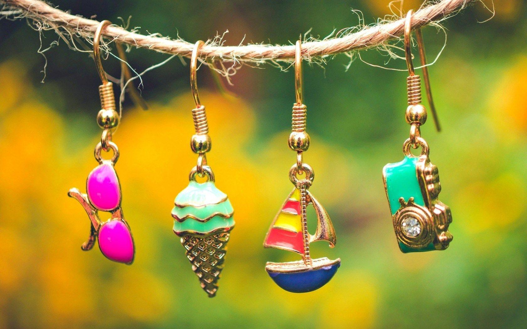 colorful earing haging on rope Photography, Amazing, Wallpaper, HD
