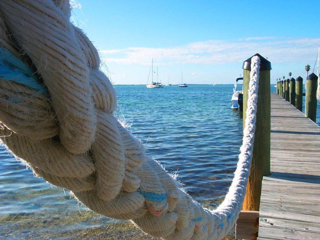 Pier Water Rope And Ports Wallpaper