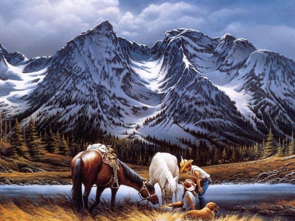 picnic. Mountain paintings, Terry redlin, Terry redlin paintings