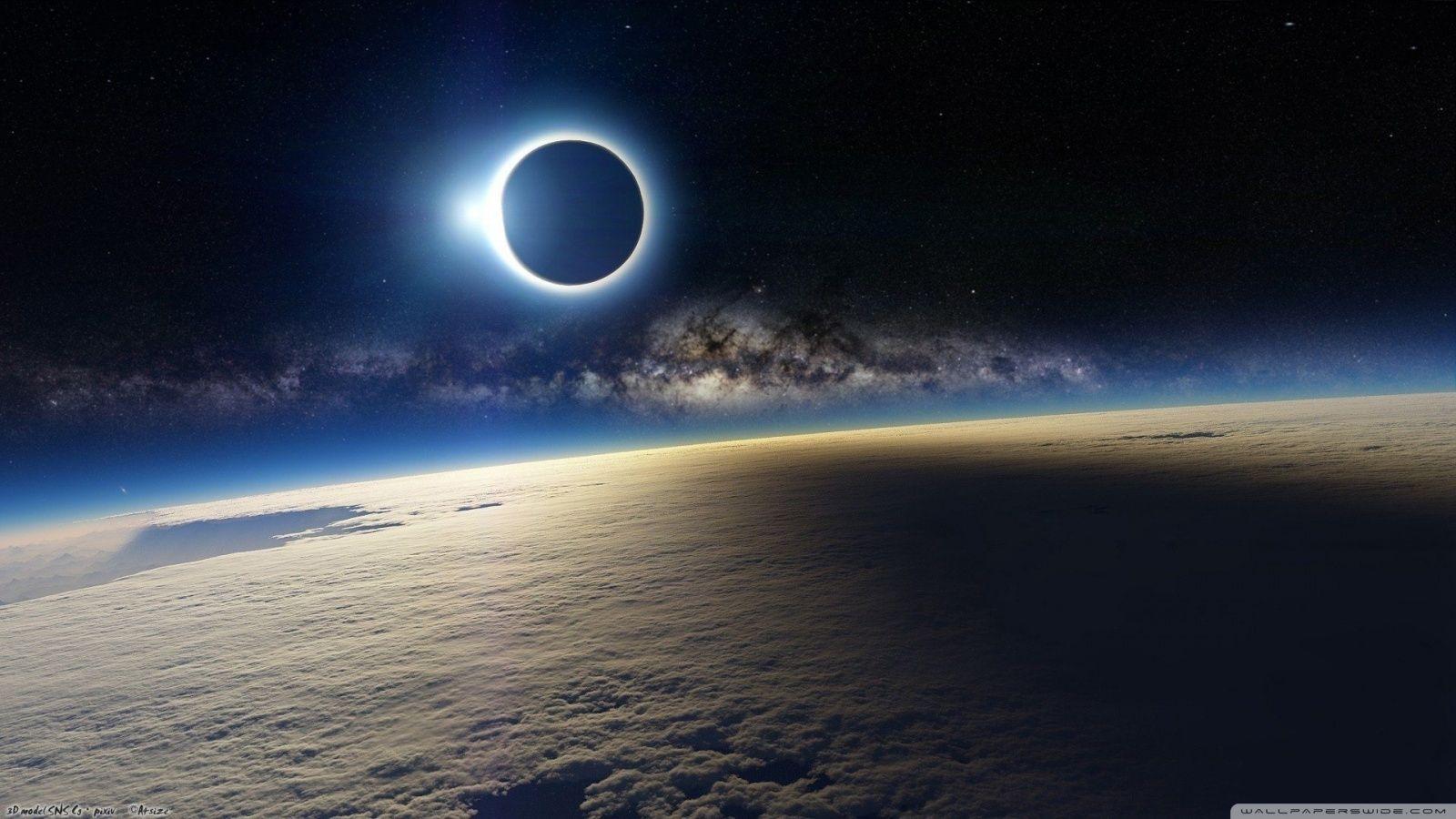 Solar Eclipse from Space ❤ 4K HD Desktop Wallpaper for 4K Ultra HD TV