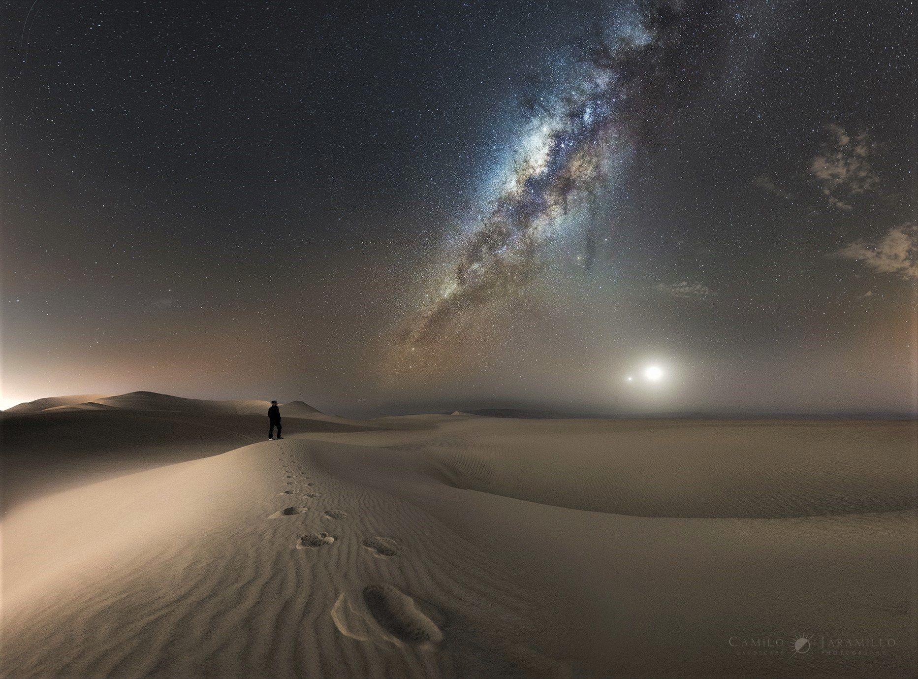 Milky Way over the Desert Wallpaper and Background Imagex1379