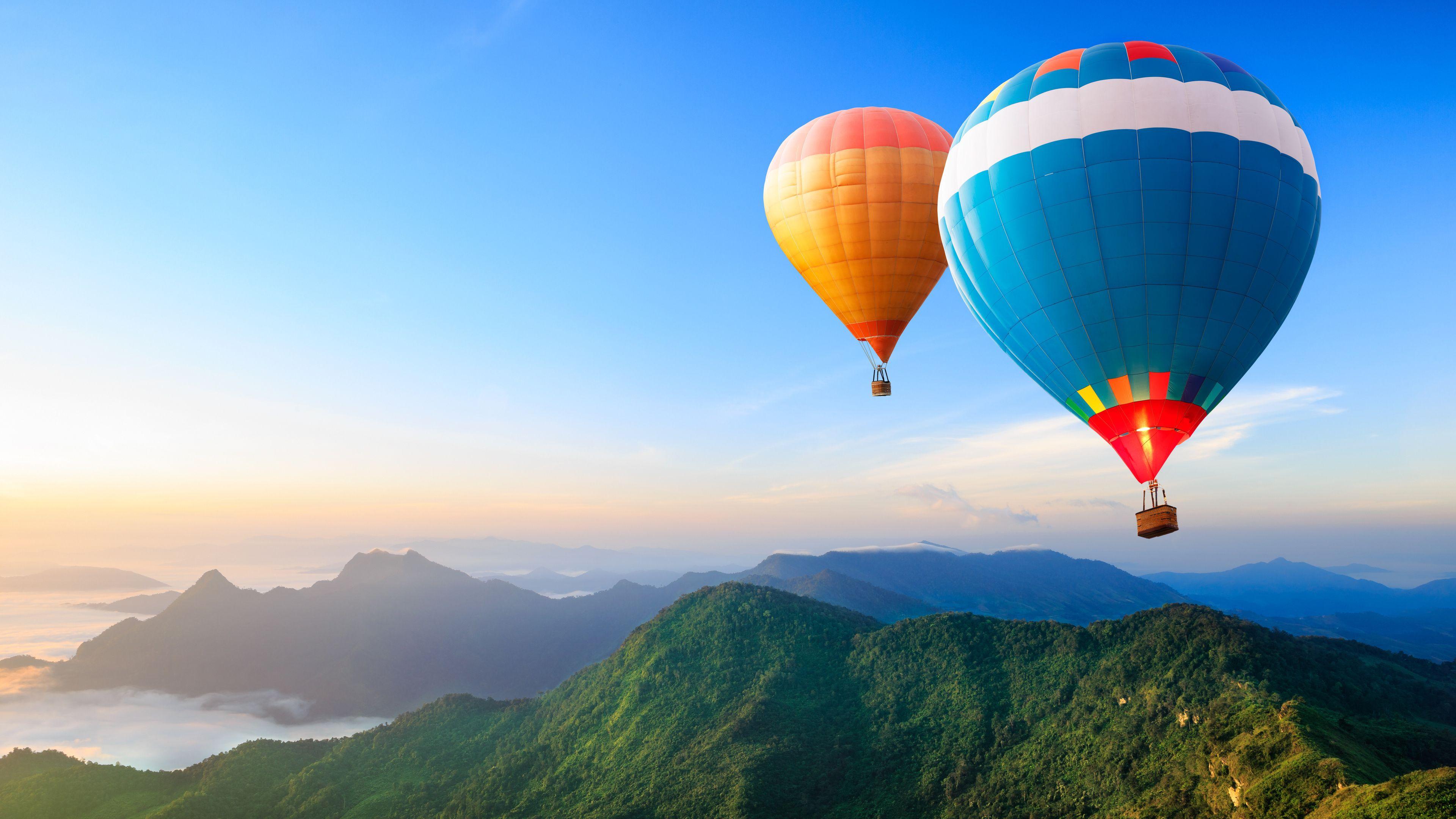 Wallpaper Hot Air Balloons, Ride, Mountains, Sky, World