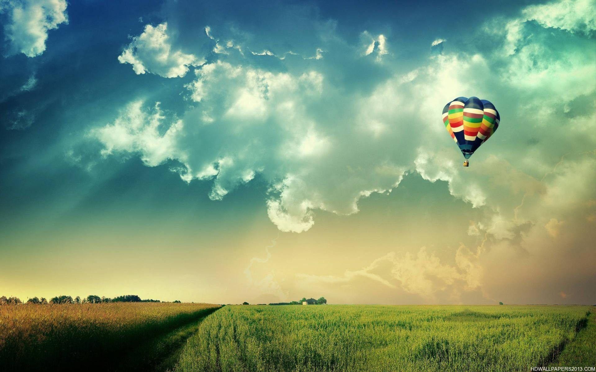 Hot Air Balloon Travels. High Definition Wallpaper, High