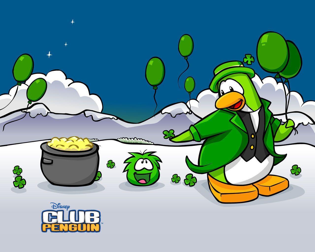 Happy St.Patricks Day!. club penguin. Penguins