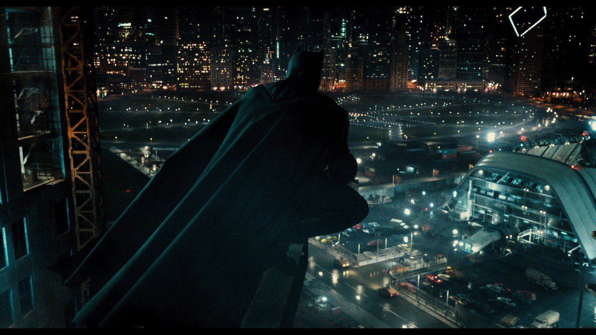 Batman Ben Affleck Rooftop Night Wallpaper Wallpaper