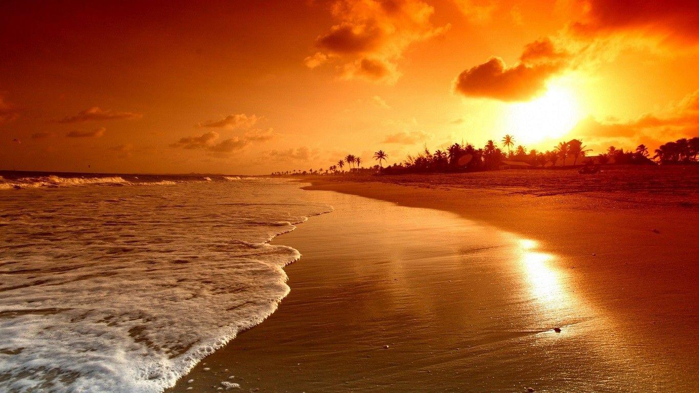 Beaches: Sunset Beautiful Glow Twilight Beach Warm Nature Reflection