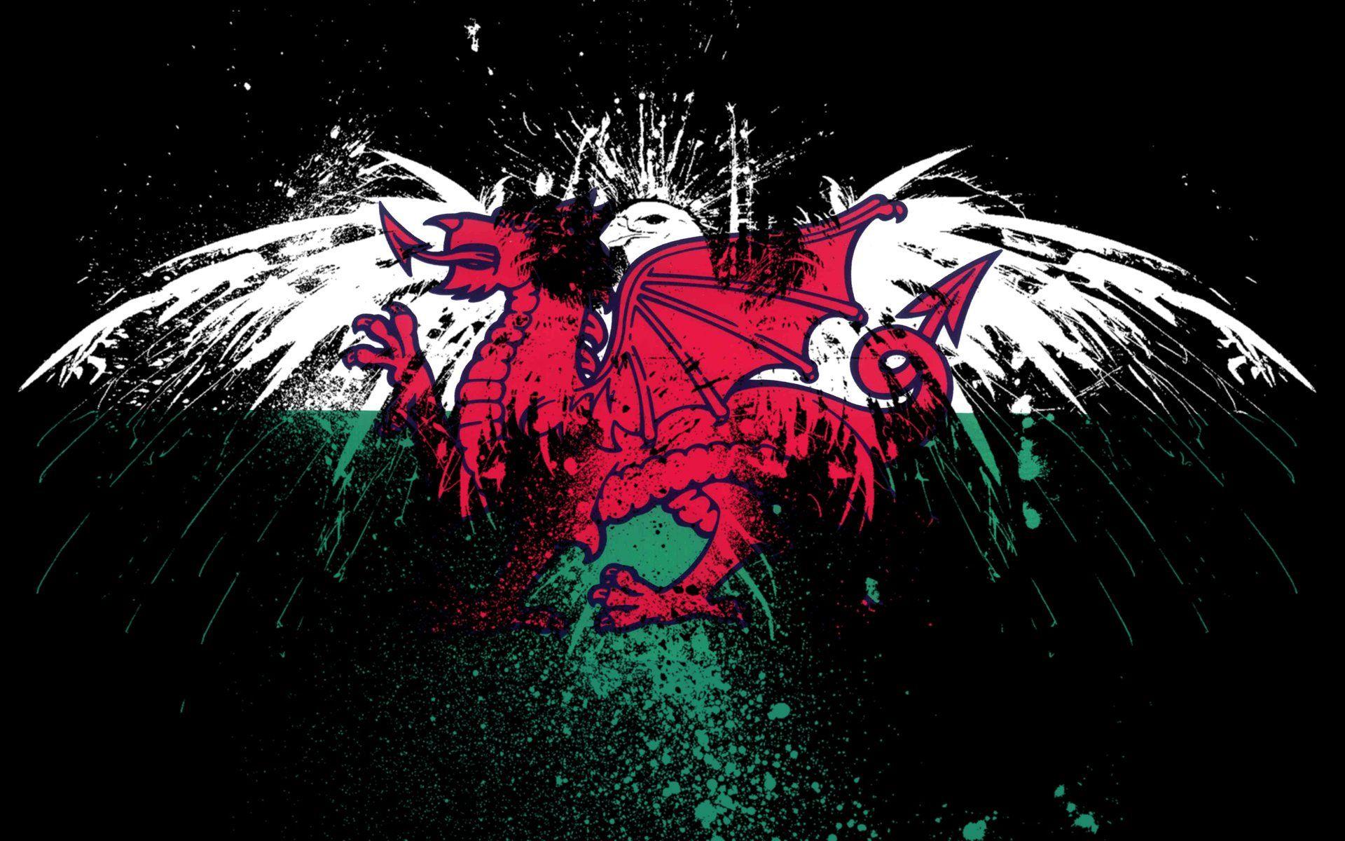Flags Eagle Welsh Graffiti American