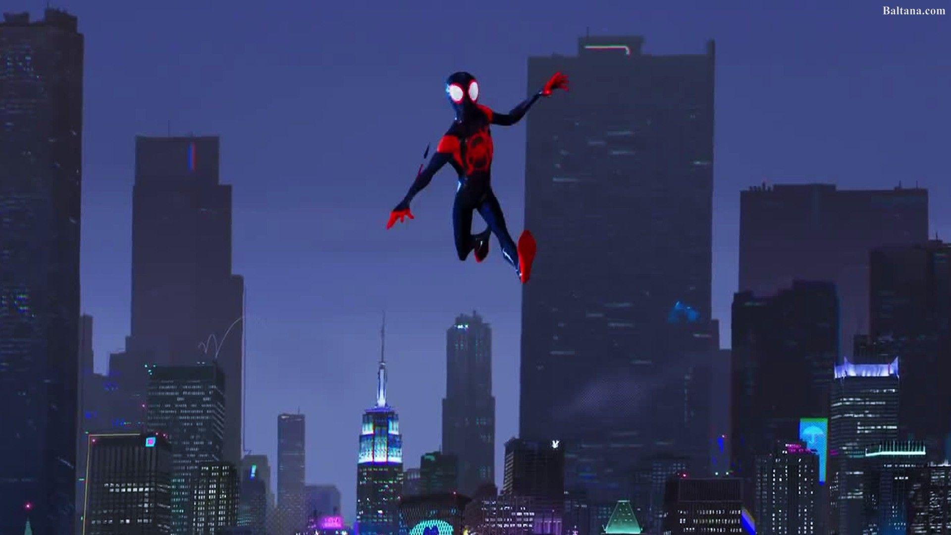 spider man into the spider verse upside down city wallpaper