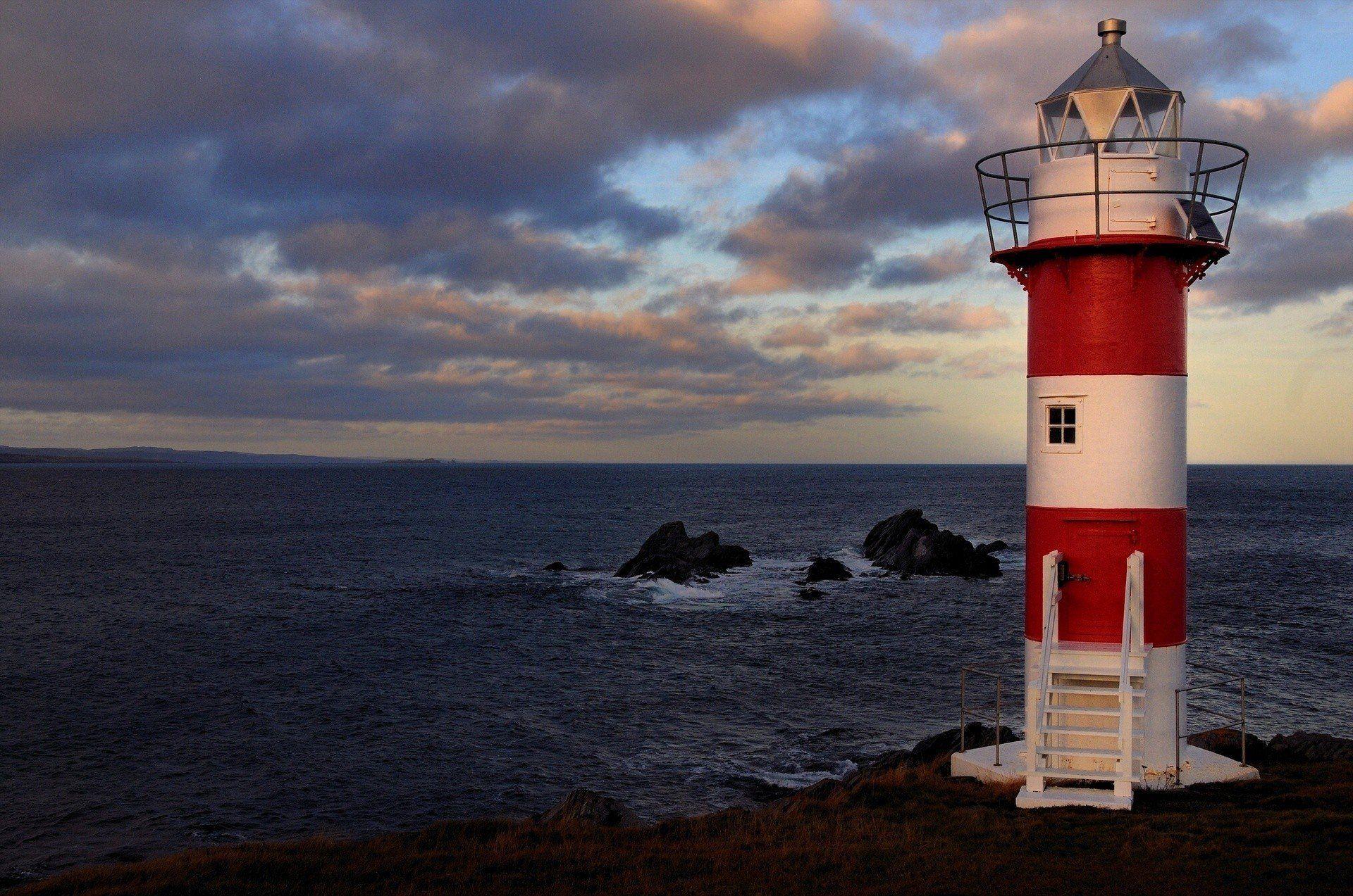 lighthouse coast newfoundland and labrador atlantic ocean canada