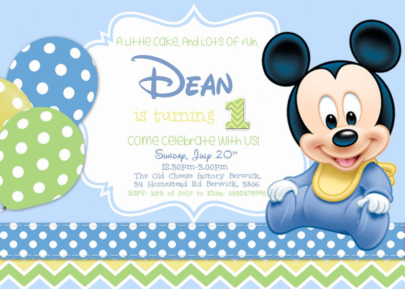 Baby Mickey Mouse Invitations New HD