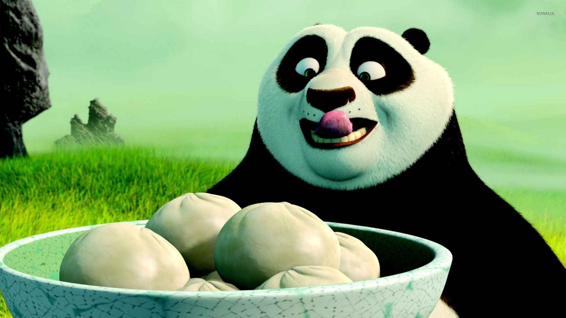 Po having dumplings Fu Panda wallpaper