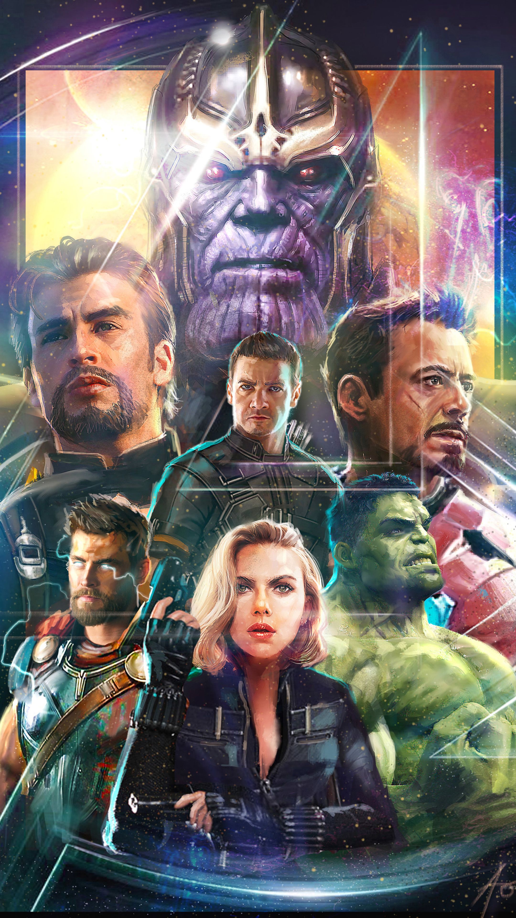 Thor Black Widow Hulk In Avengers Infinity War Artwork