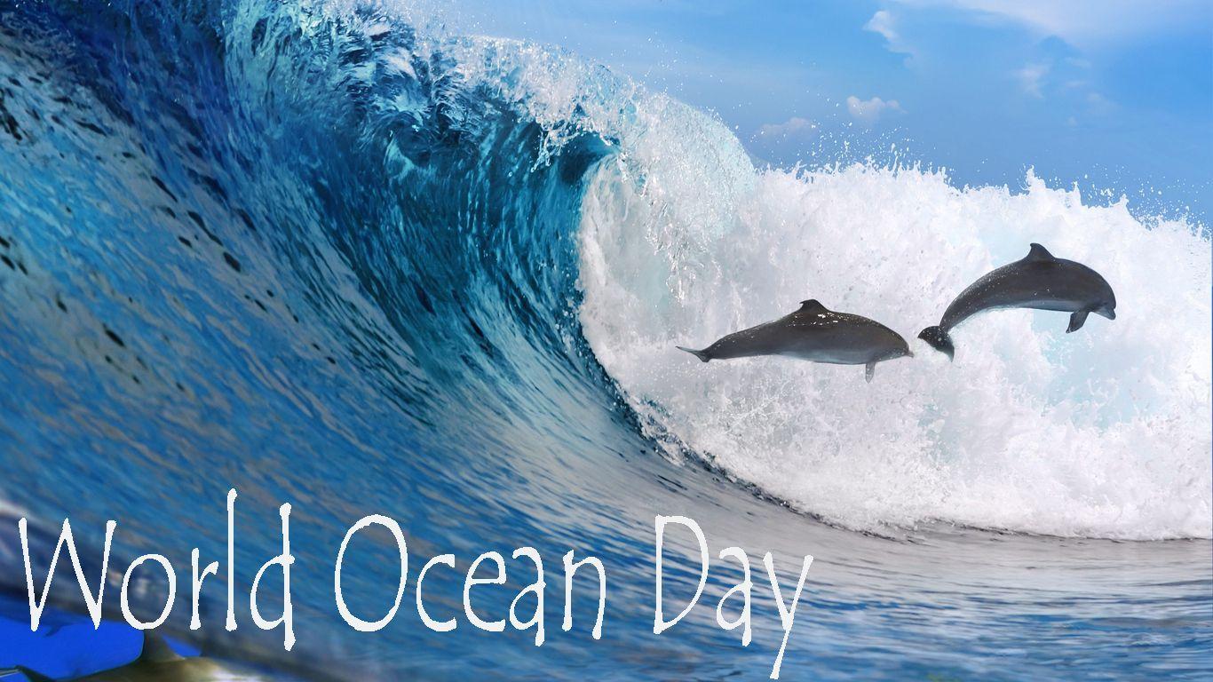 World Ocean Day Blue Background Wallpaper
