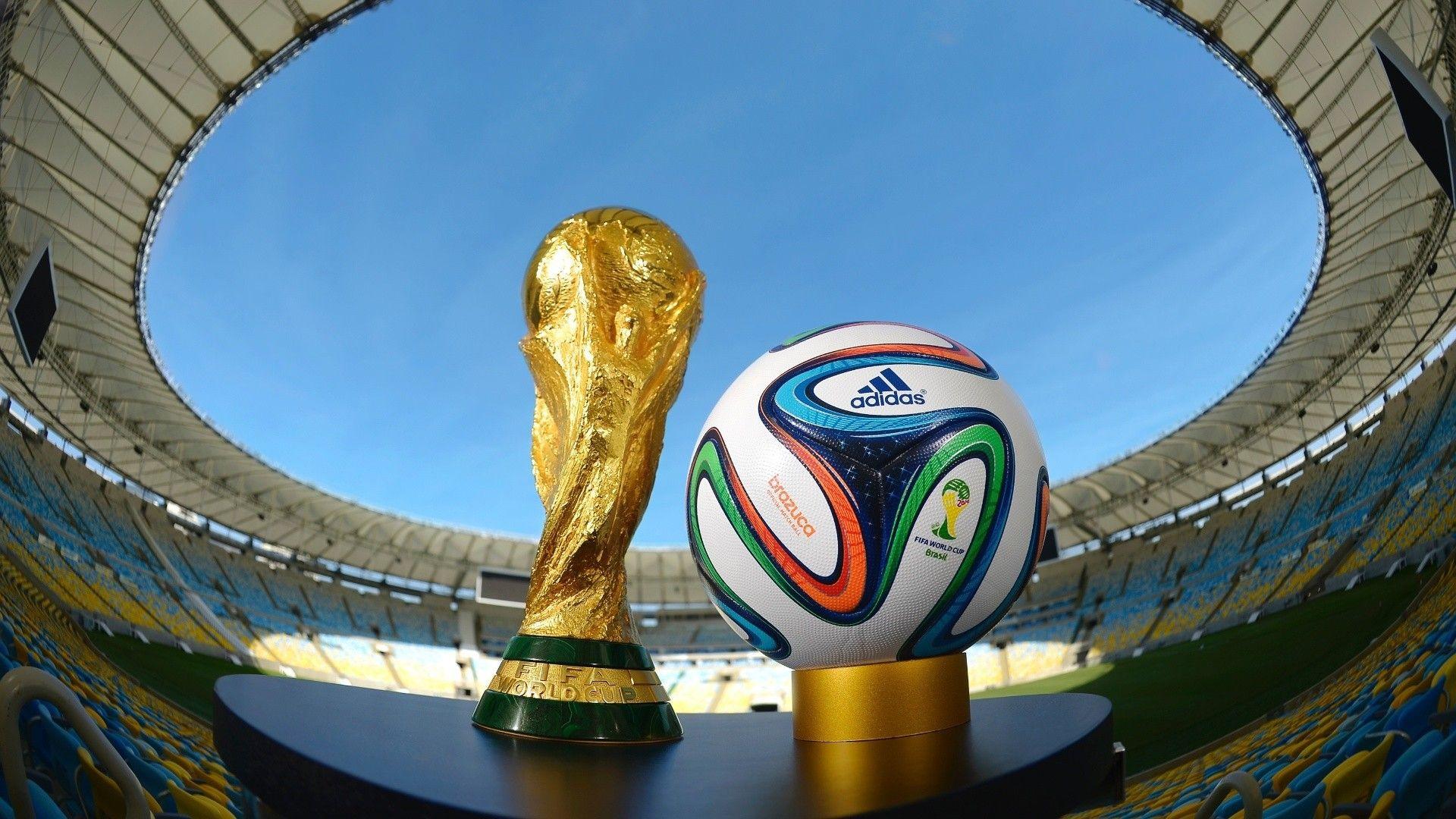 Soccer ball and the cup World Cup 2018 wallpaper and image