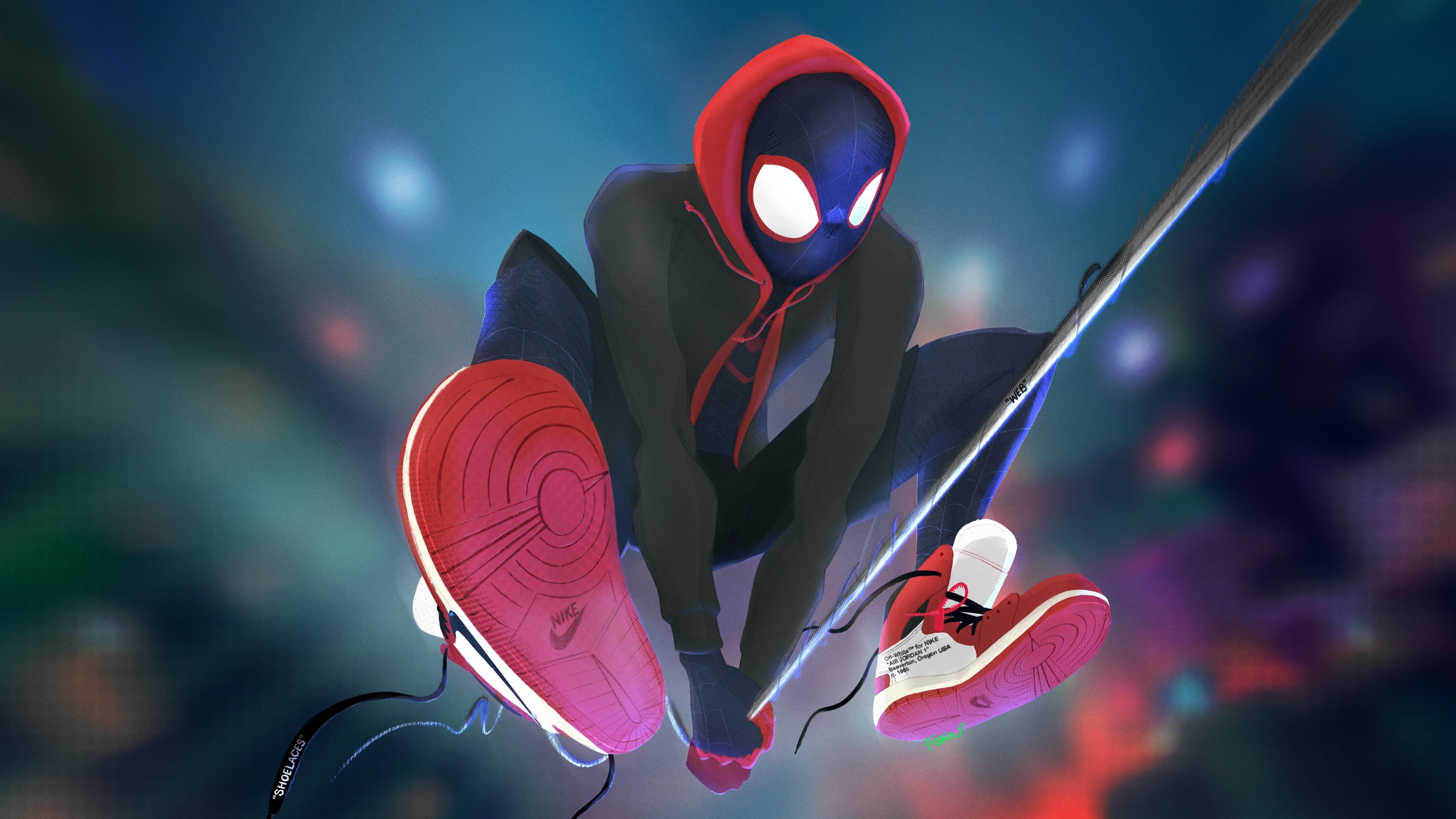 Spiderman Wearing White And Red Shoes HD Wallpaper