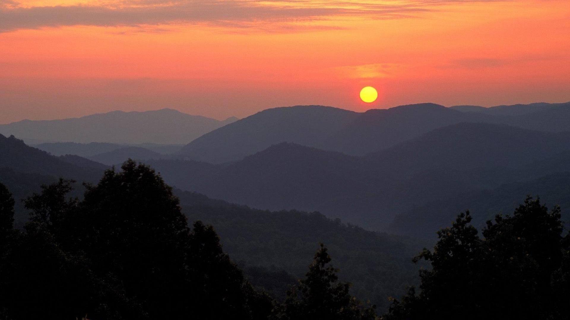 Sunrise nature point national park great smoky mountains wallpaper