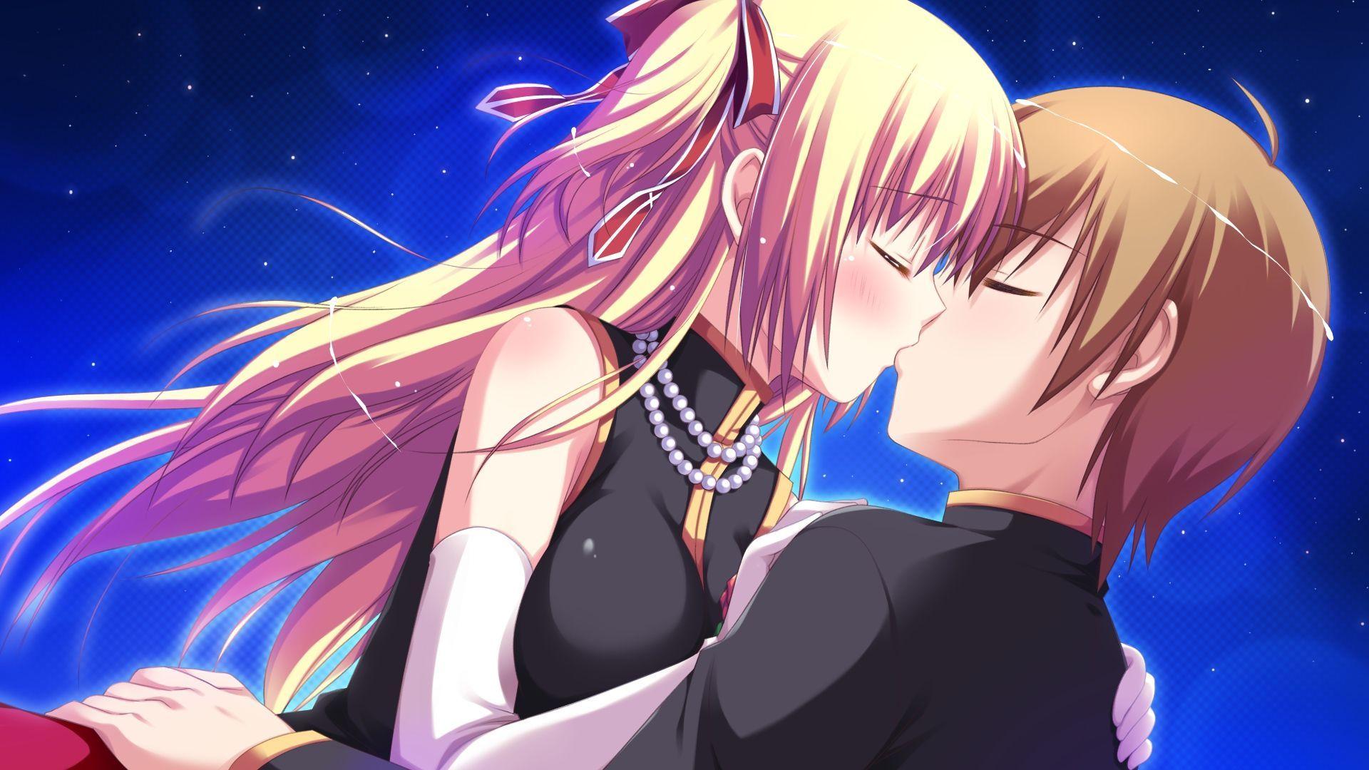 Anime couple - kiss Wallpaper Download | MobCup