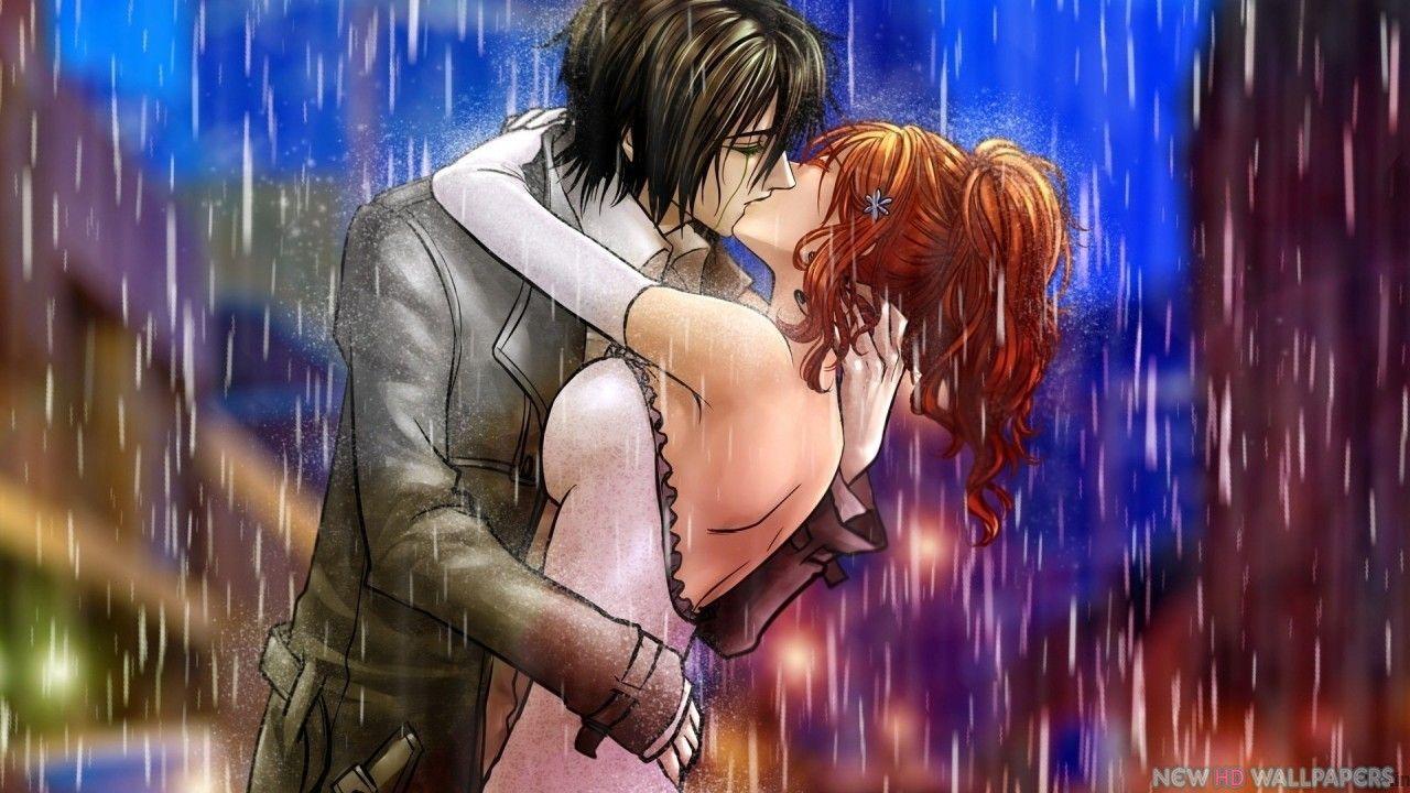 Romance Anime Love couple kissing image HD