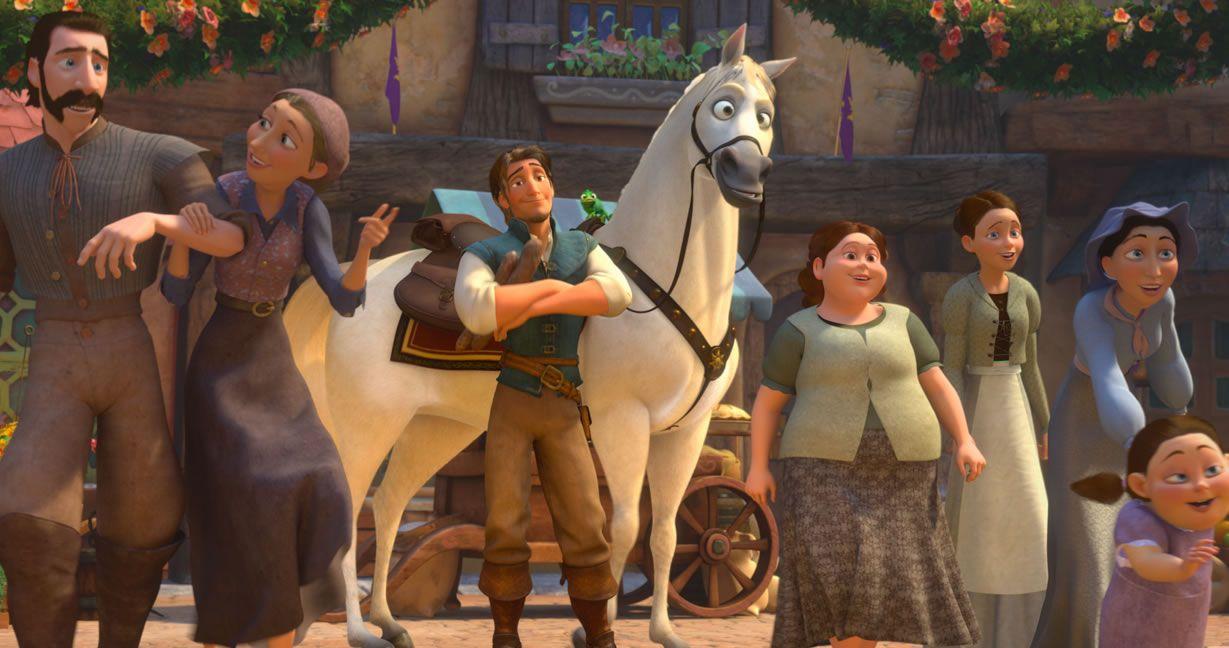 Maximus, Flynn and Pascal from Disney's Movie Tangled Desktop Wallpaper