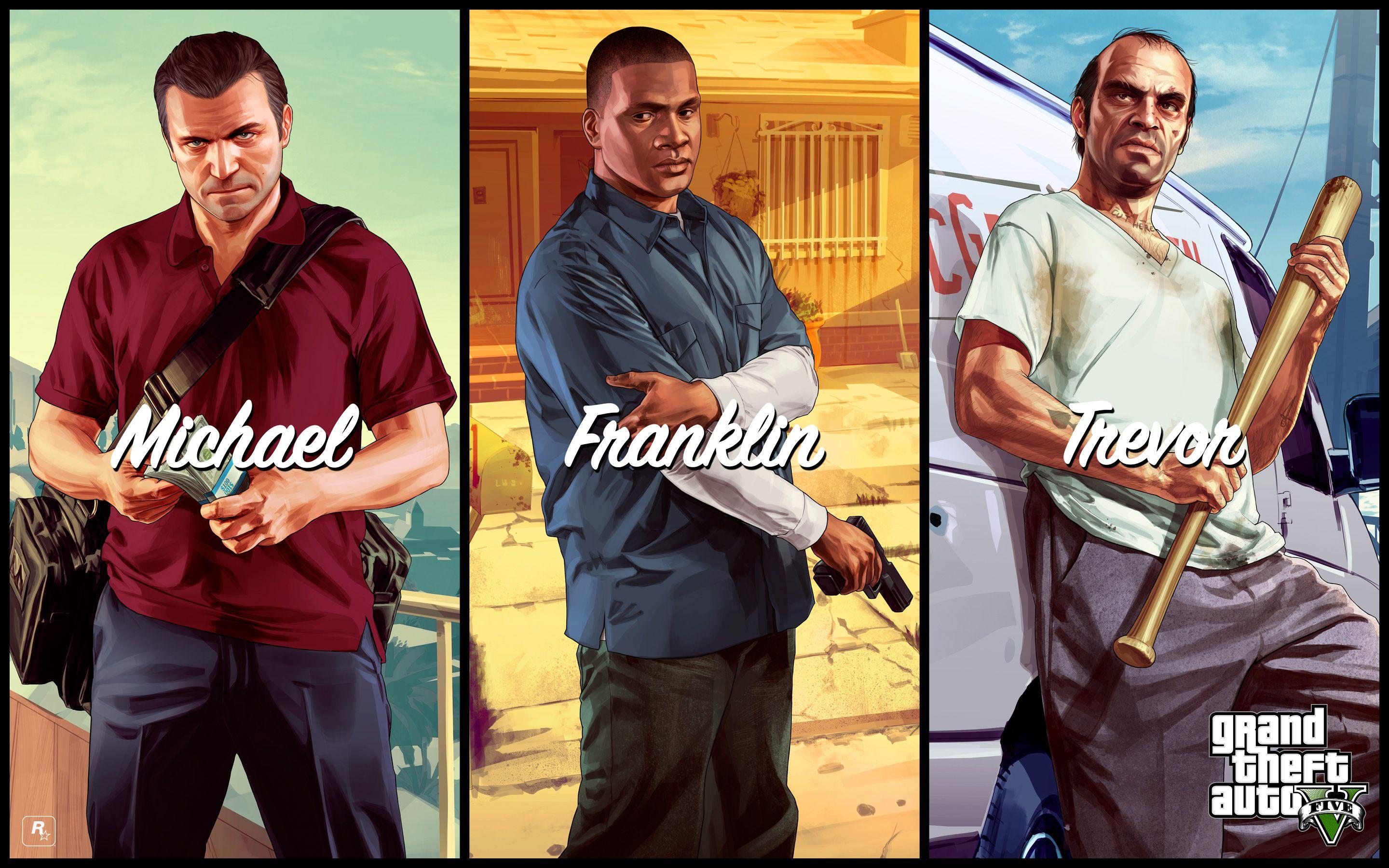 Michael Franklin Trevor in GTA 5 Wallpaper