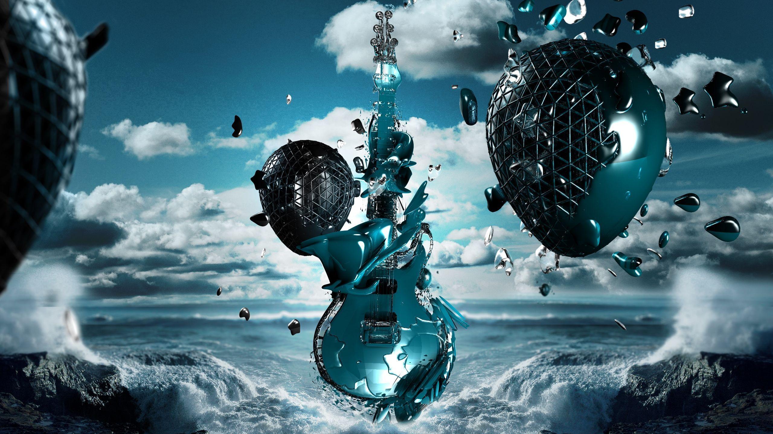 Super 3D guitar wallpaper. Cool Guitars. Wallpaper, 3D desktop