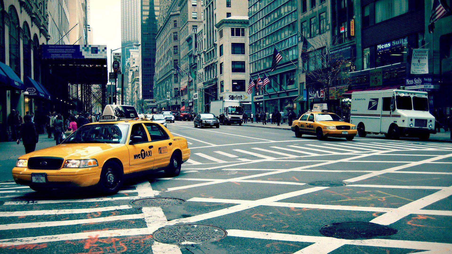 New York City Yellow Taxi Cab Free Wallpaper HD