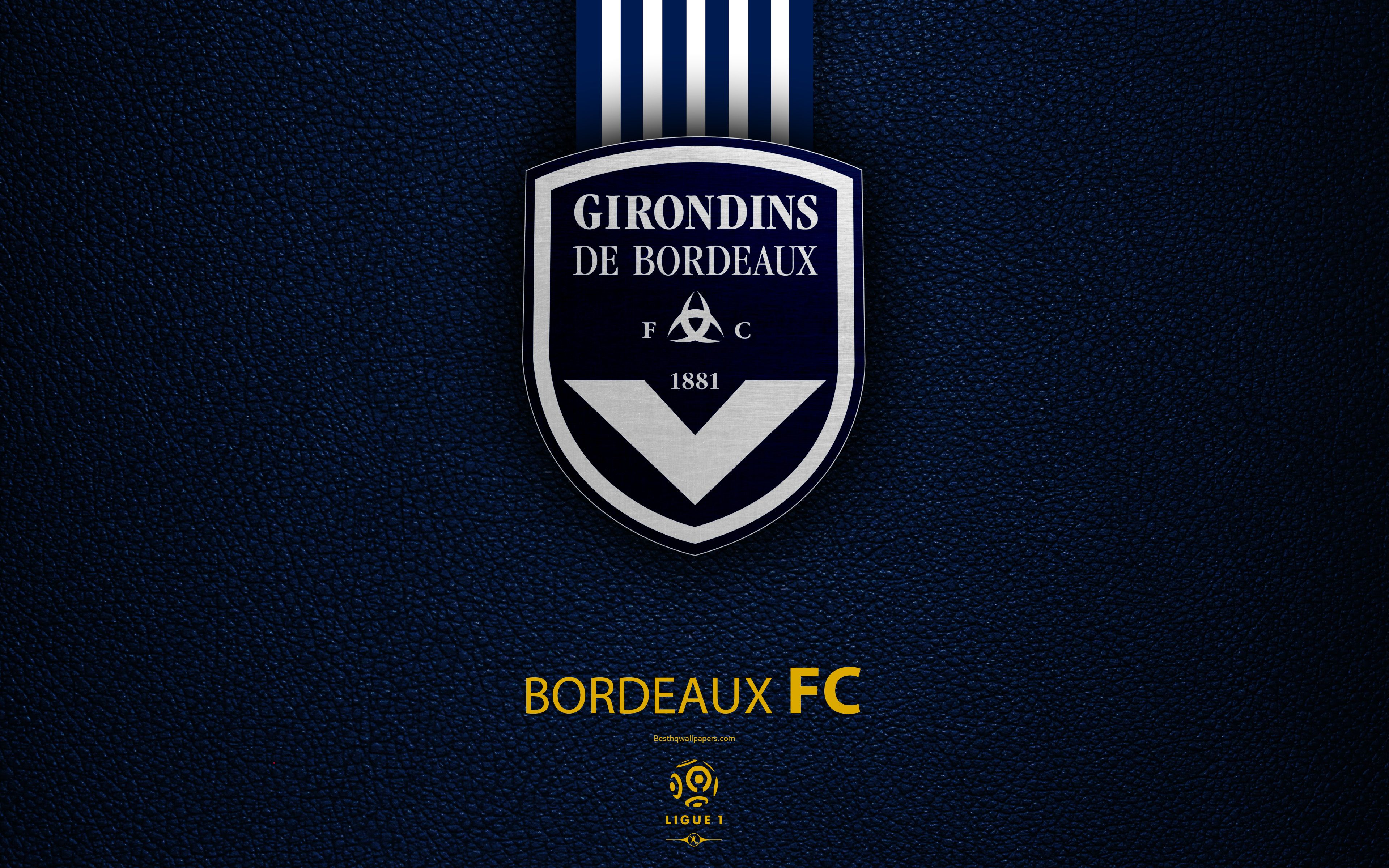 Download wallpaper FC Girondins Bordeaux, 4K, French football club