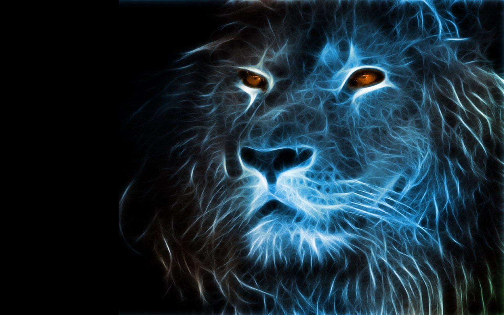 carnivore, abstract HD wallpaper cat, art, fractal, lion, artwork