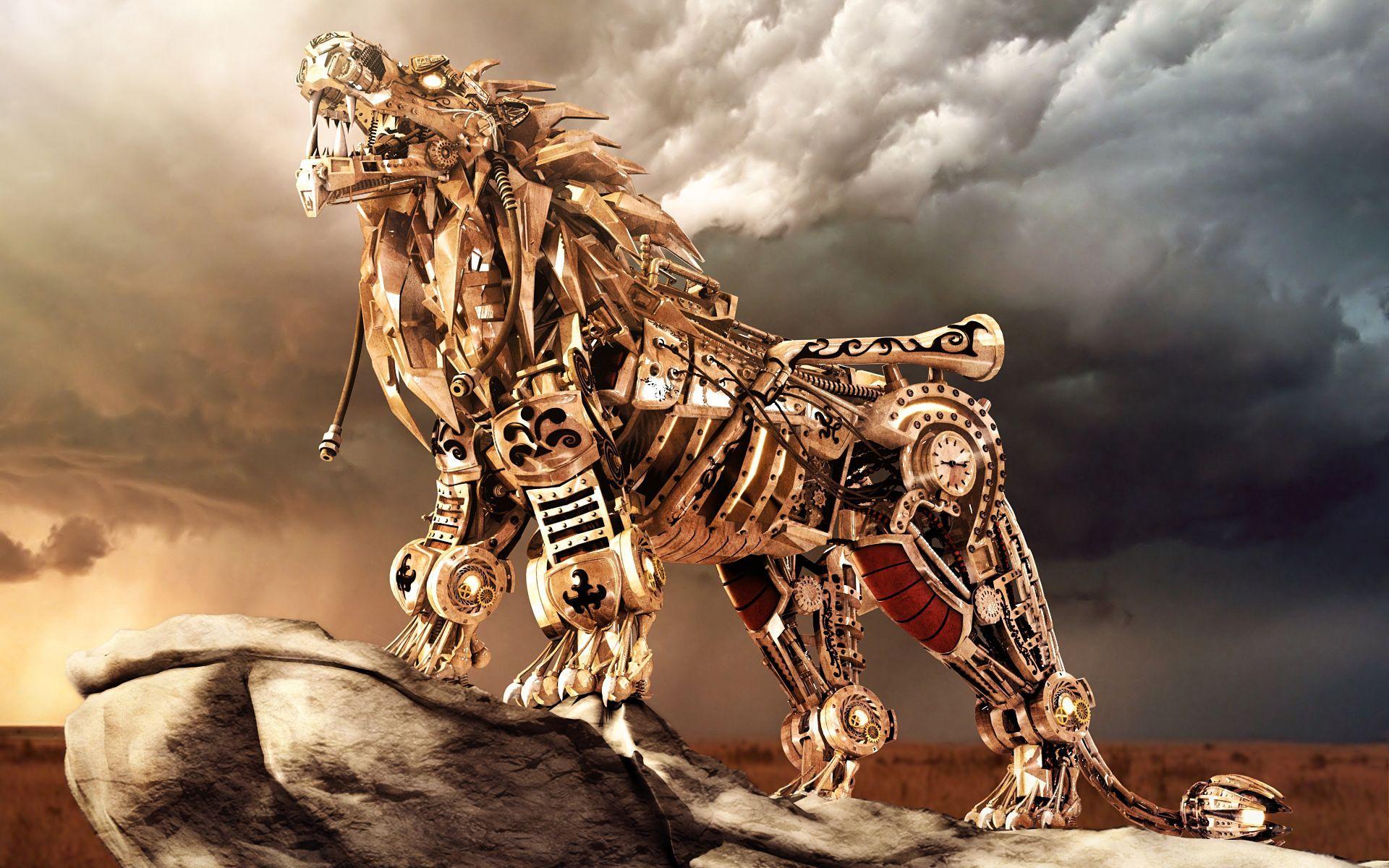 3D Machine Lion Wallpaper. HD 3D and Abstract Wallpaper for Mobile