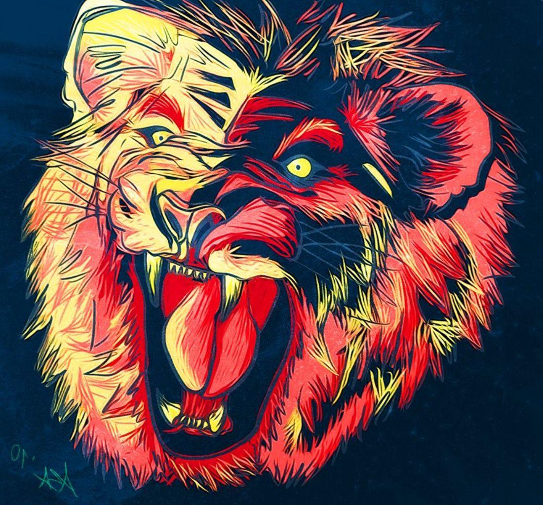 Artistic Lions Wallpaper HD / Desktop and Mobile Background