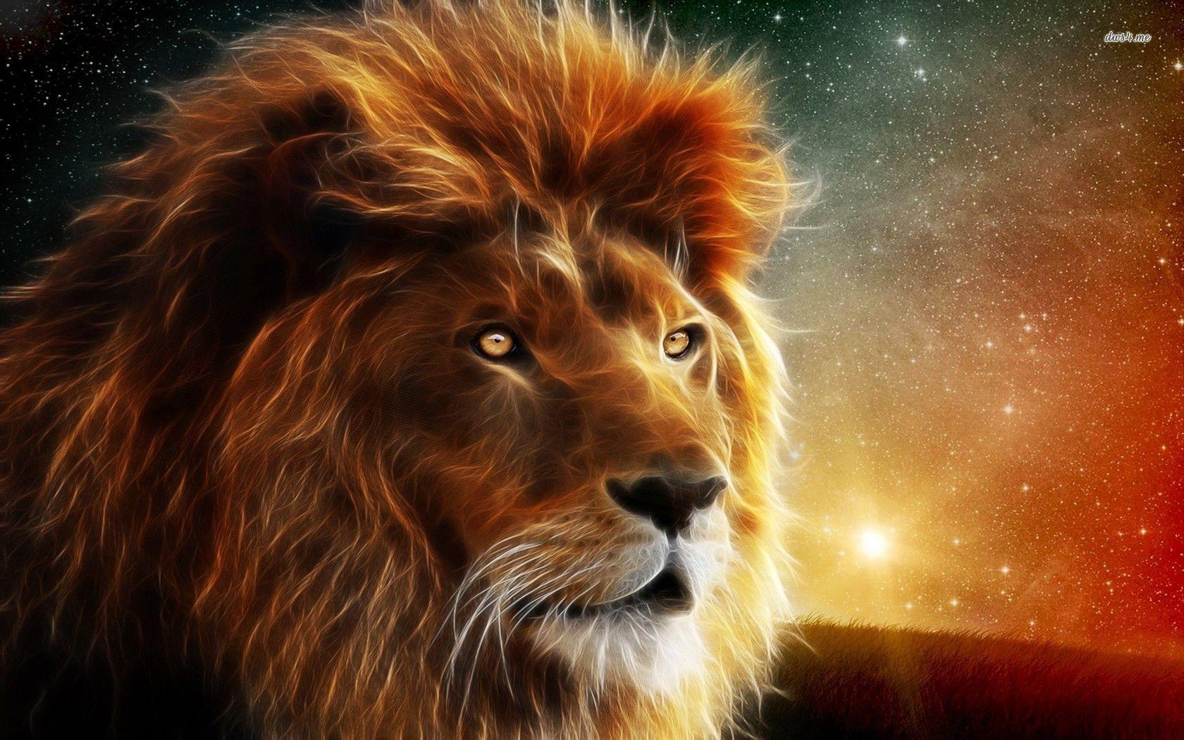 Abstract Lion Art. Glowing lion wallpaper. me. Lion