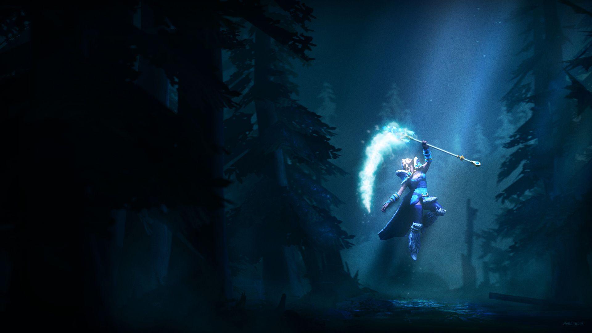 Wallpapers DOTA 2 Crystal Maiden sorcery Mage Staff 1920x1080