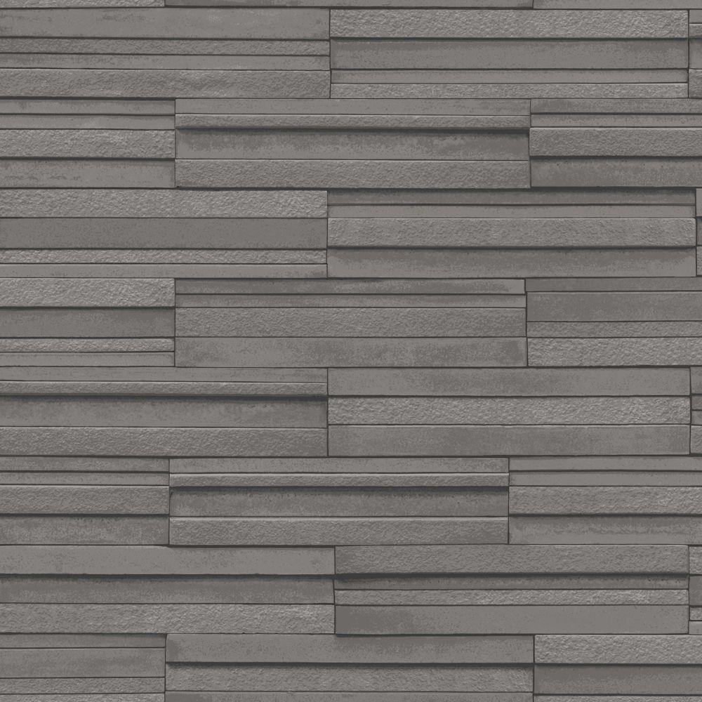 Fine Decor Dark Grey Ceramica Slate Tile Wallpaper