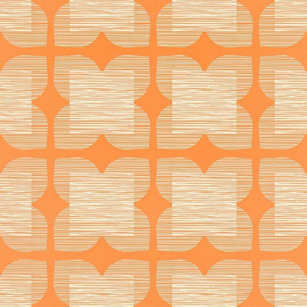Orla Kiely wallpaper Flower Tile Orange