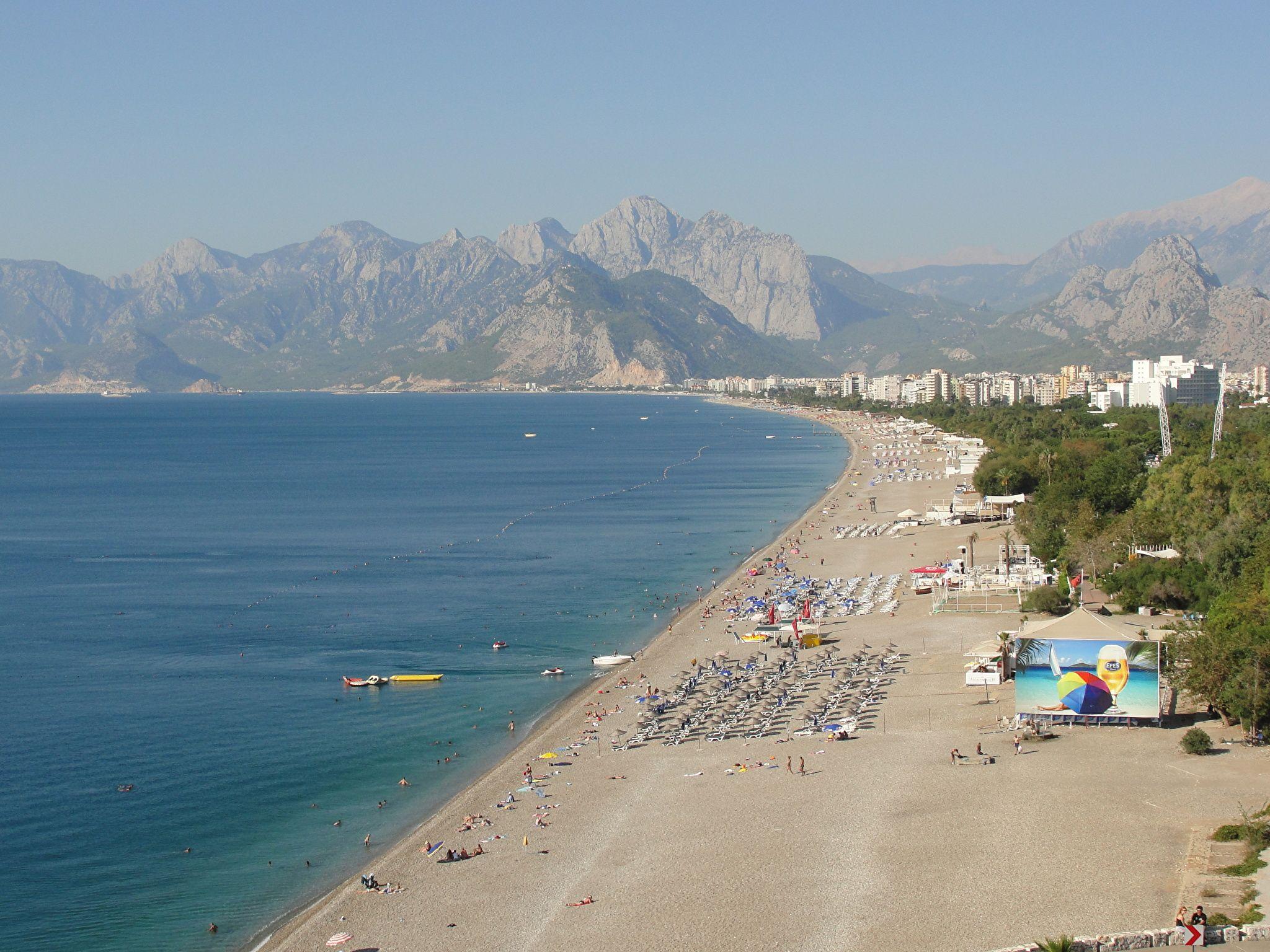 Photo Turkey Antalya Beach Sea Nature Mountains Coast 2048x1536