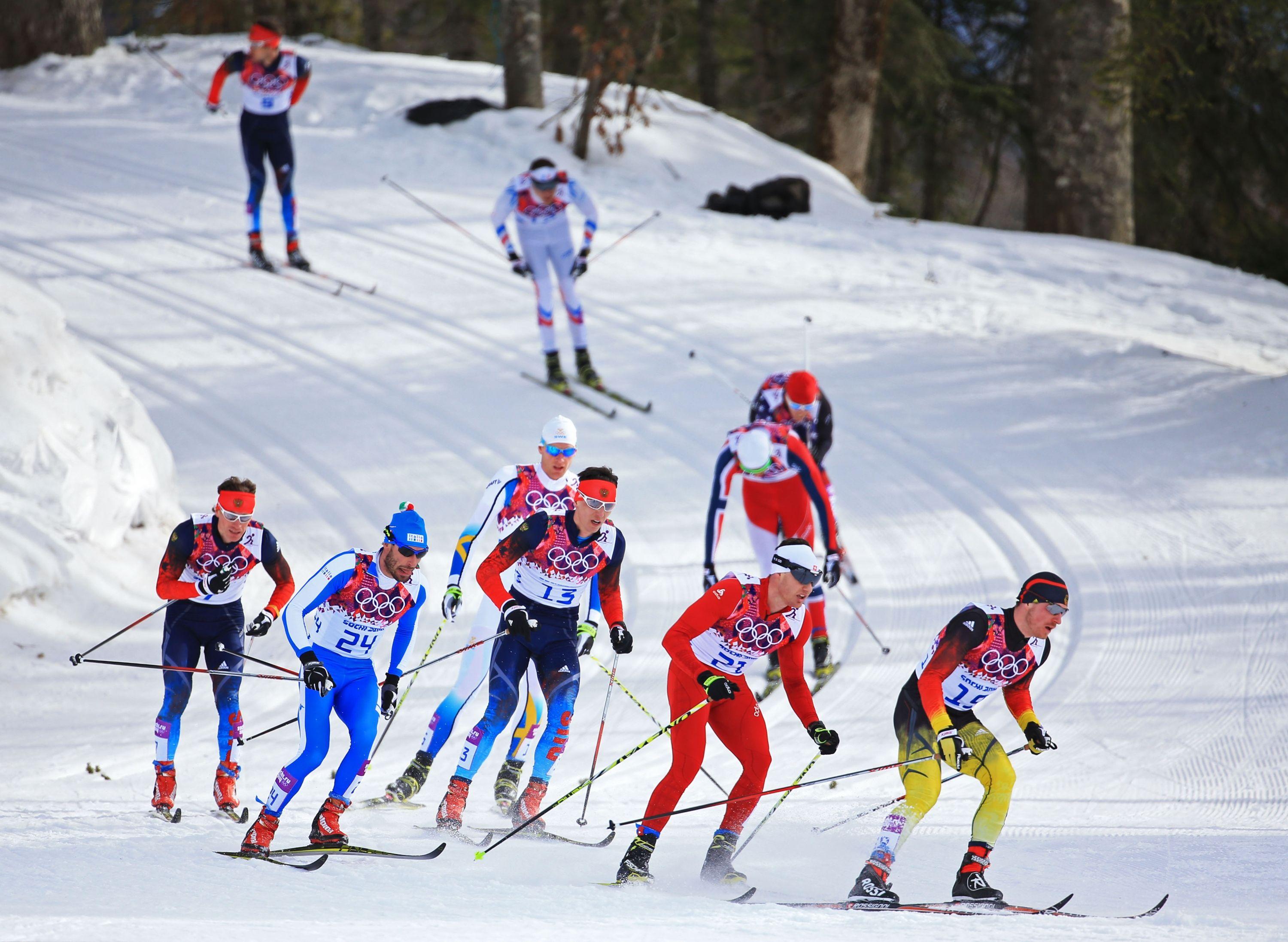 Competition in cross country skiing at the Olympics in Sochi