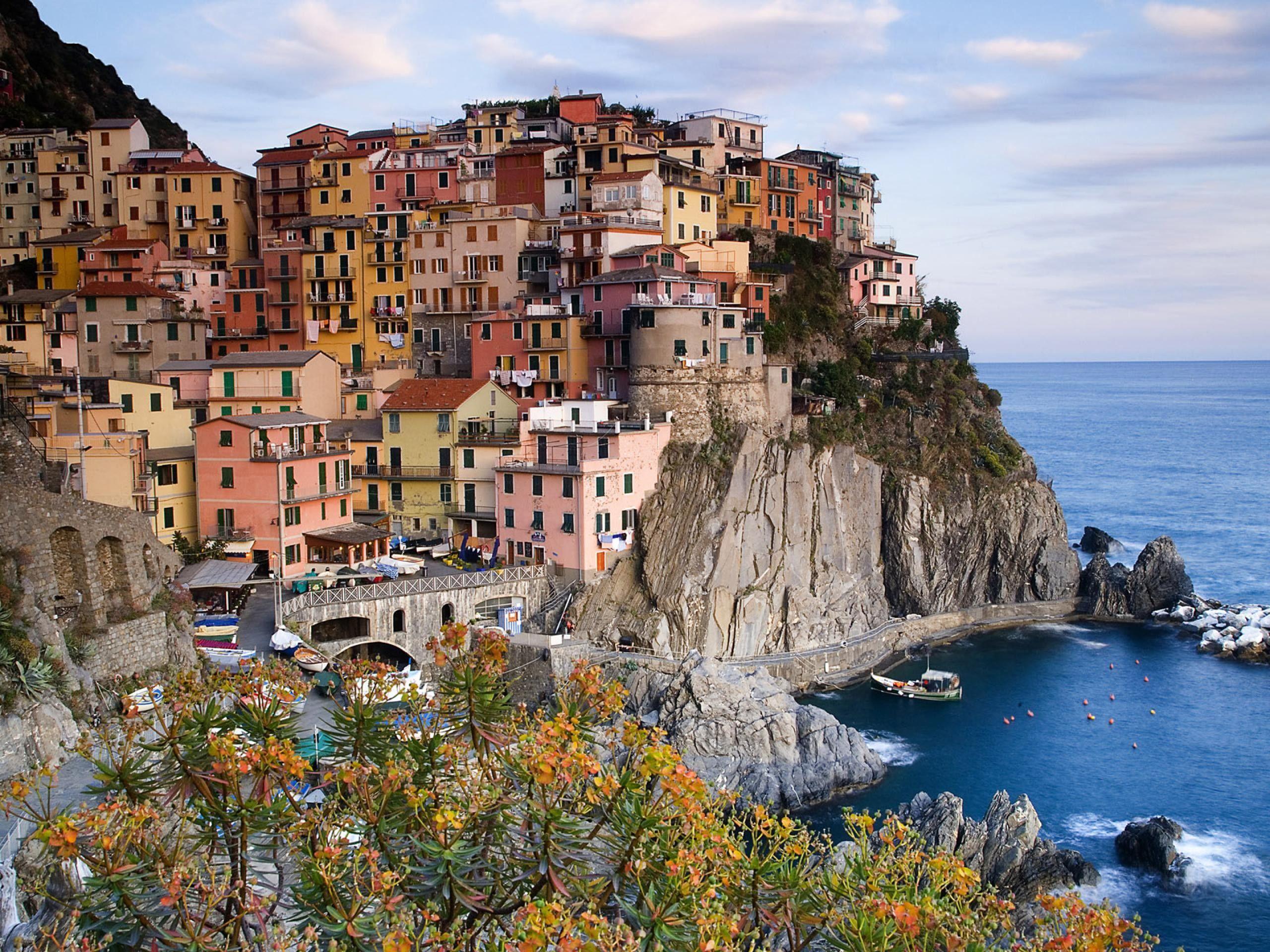 water, sea, architecture, houses, Italy, village, Cinque Terre, Manarola wallpaper