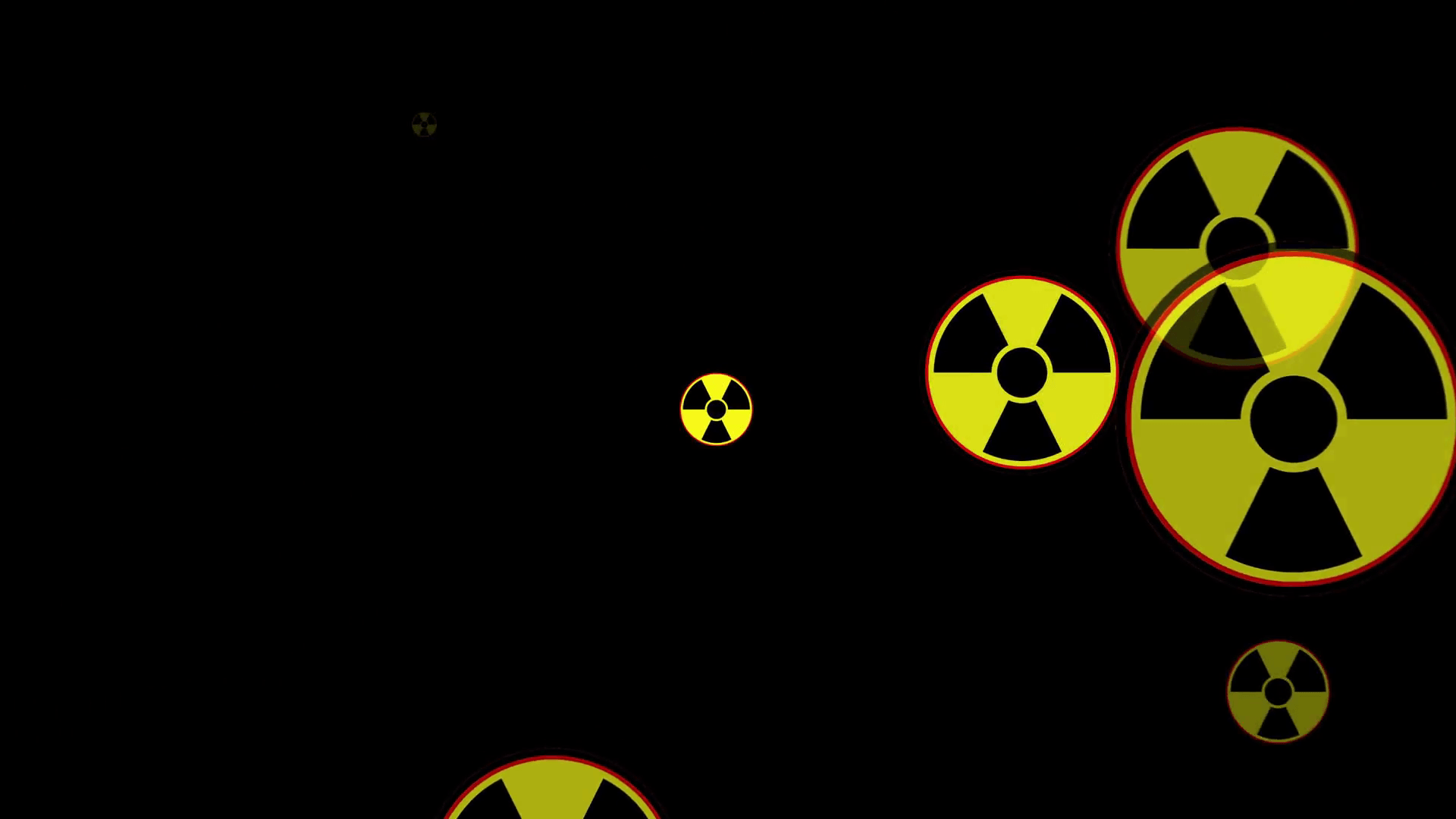 Radioactive danger sign. Many of the radiation warning signs are