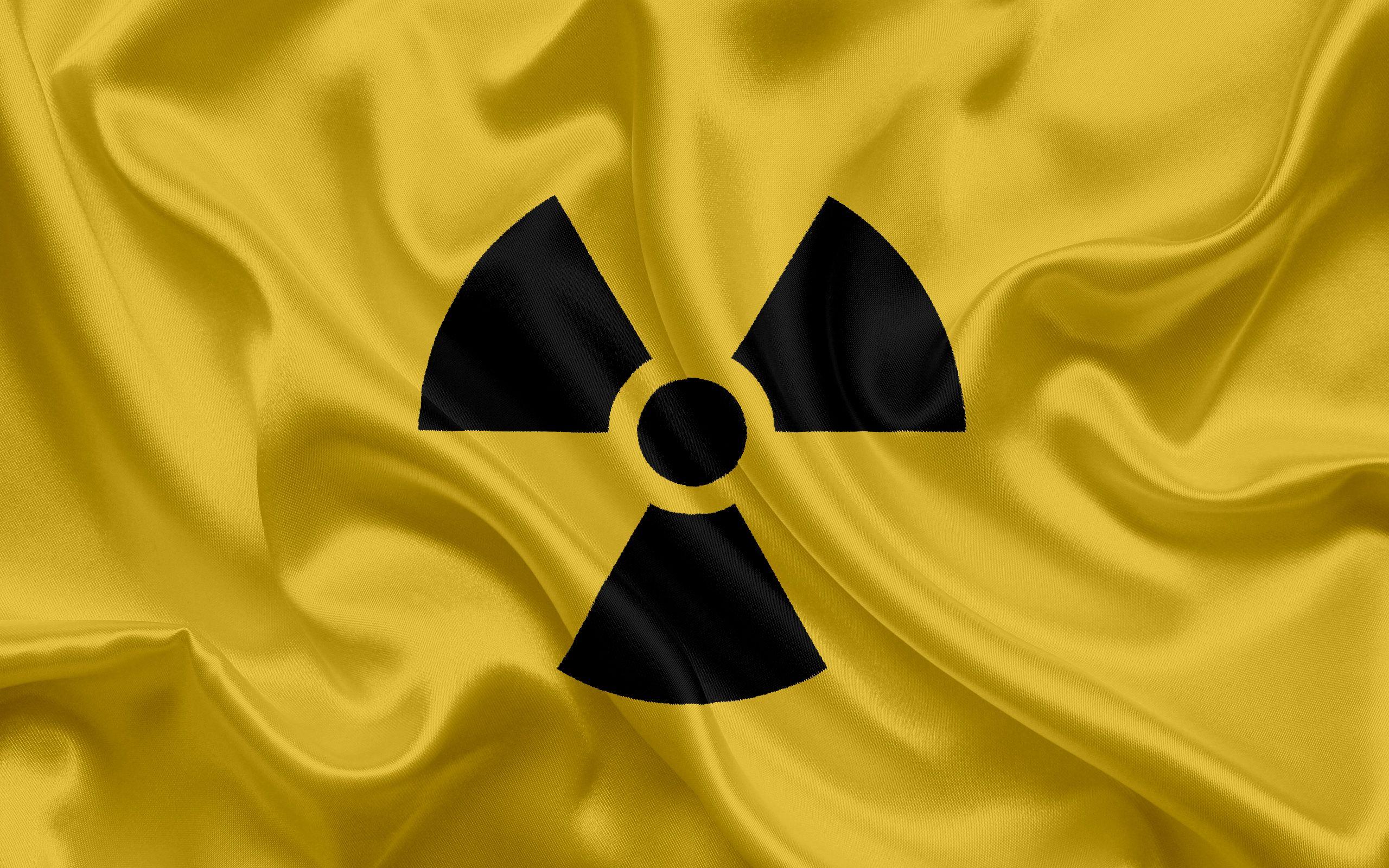 Download wallpaper sign of radiation, danger signs, yellow silk