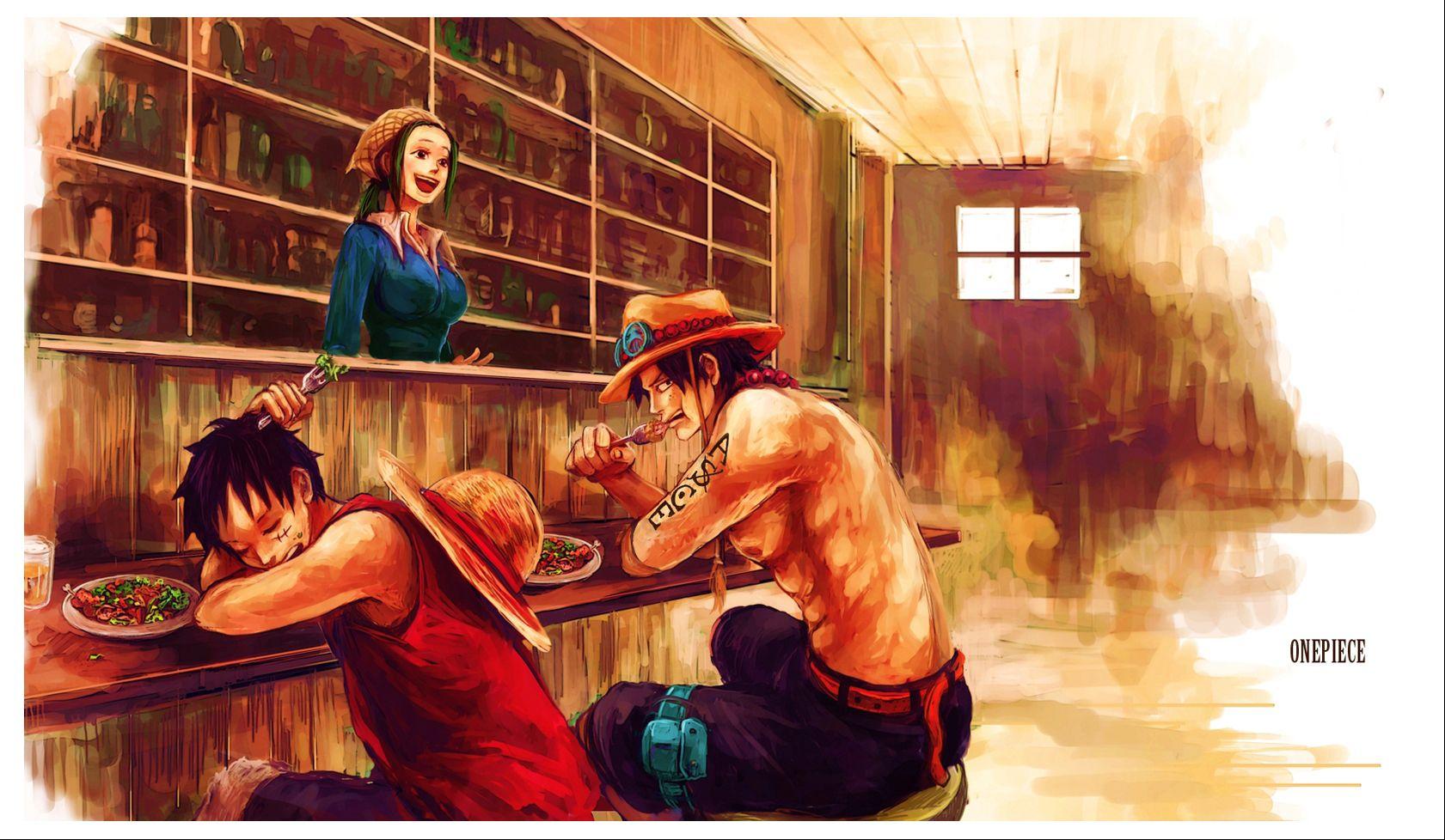 One piece food makino monkey d luffy one piece portgas d ace