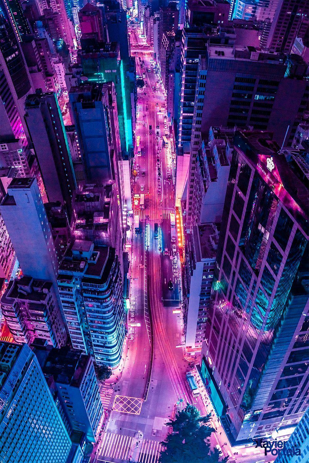 Neon photographs of Times Square shot from above show a futuristic NYC   Creative Boom